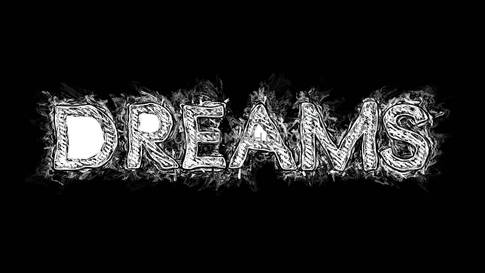 Dreams text hand drawn animation,Dreams text hand drawn animation