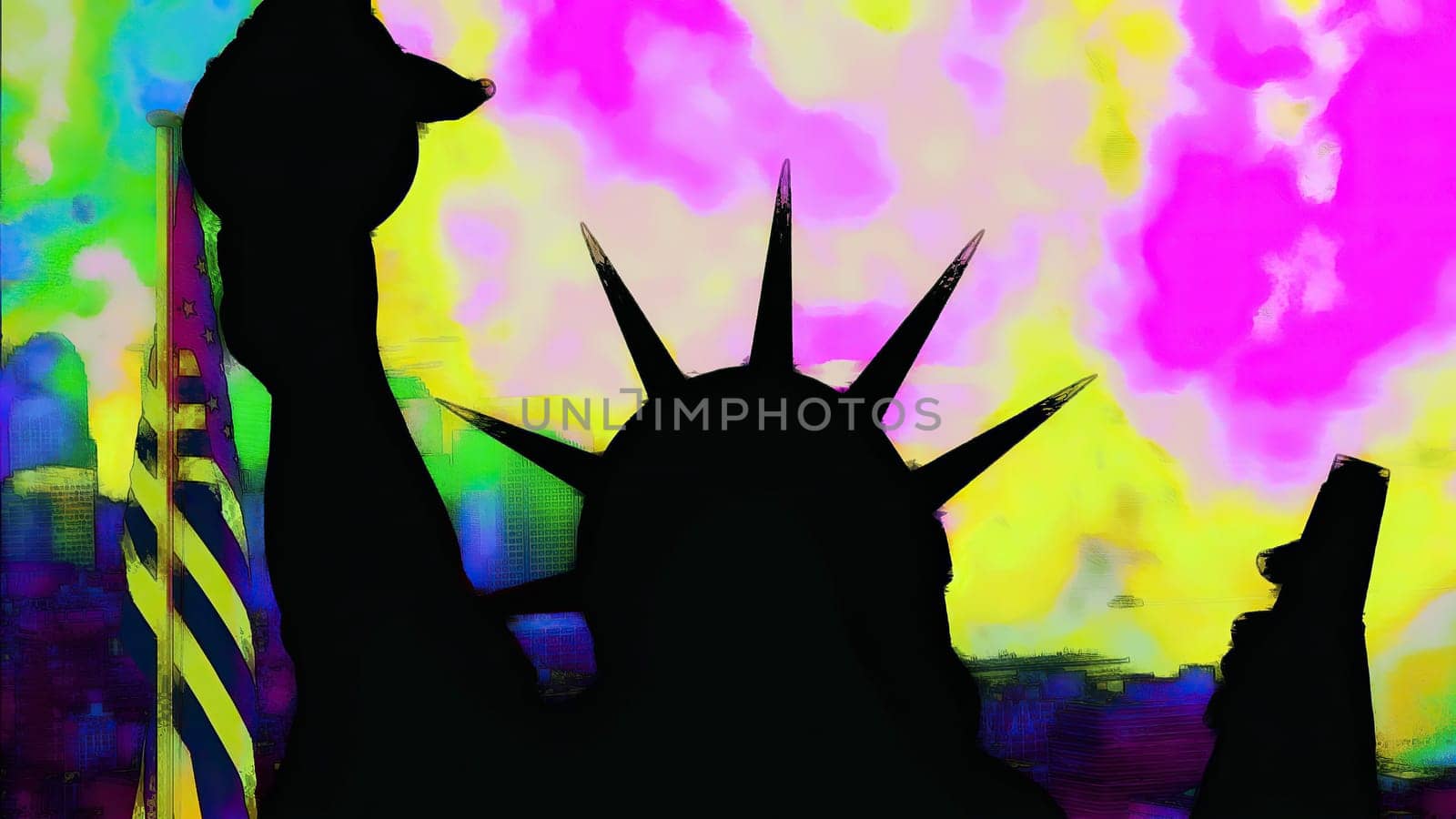 New York Statue of Liberty in a Pop Art Style ,New York Statue of Liberty in a Pop Art Style