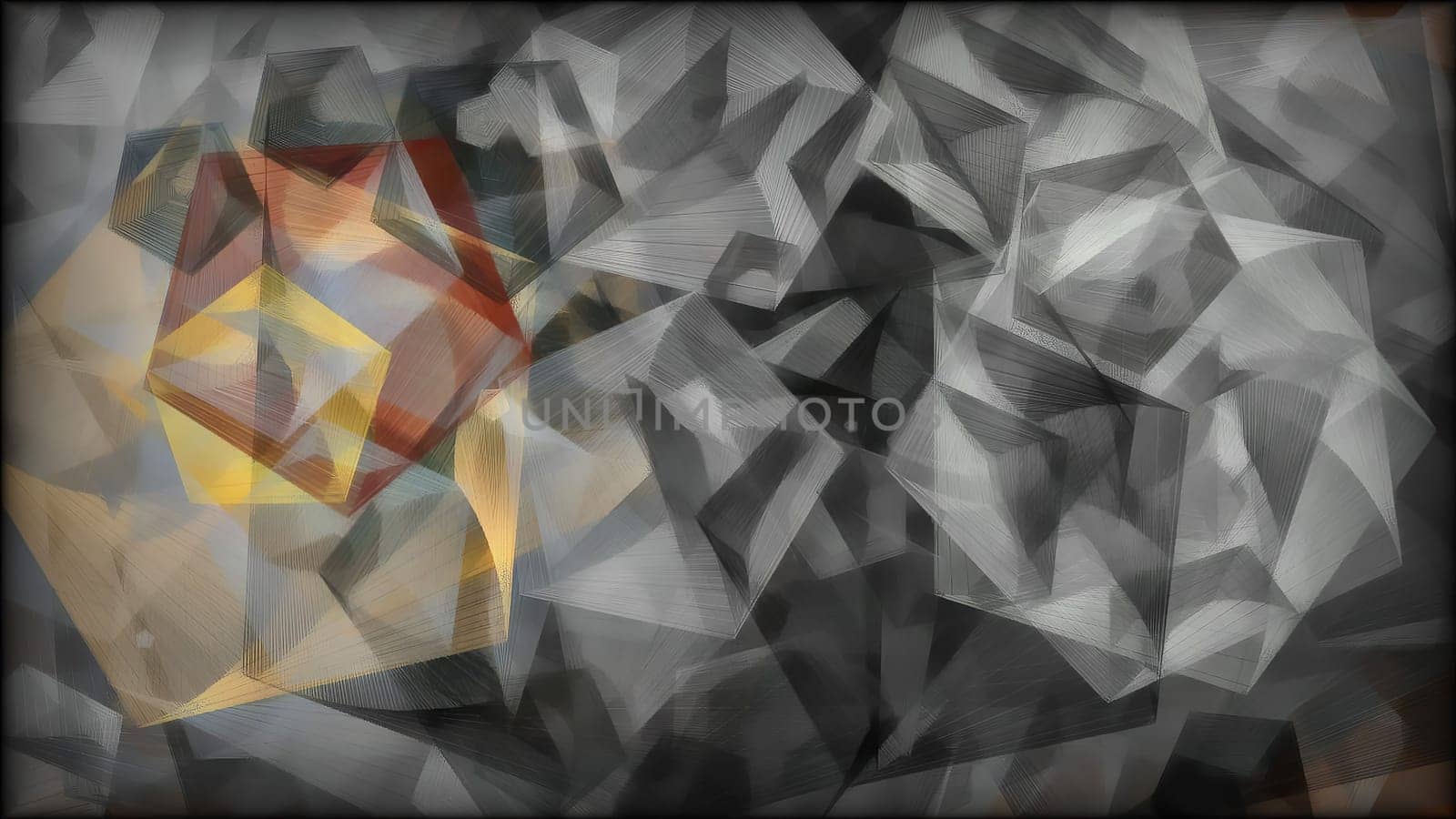 Cubes and triangles hand draw digital art,Cubes and triangles hand draw digital art