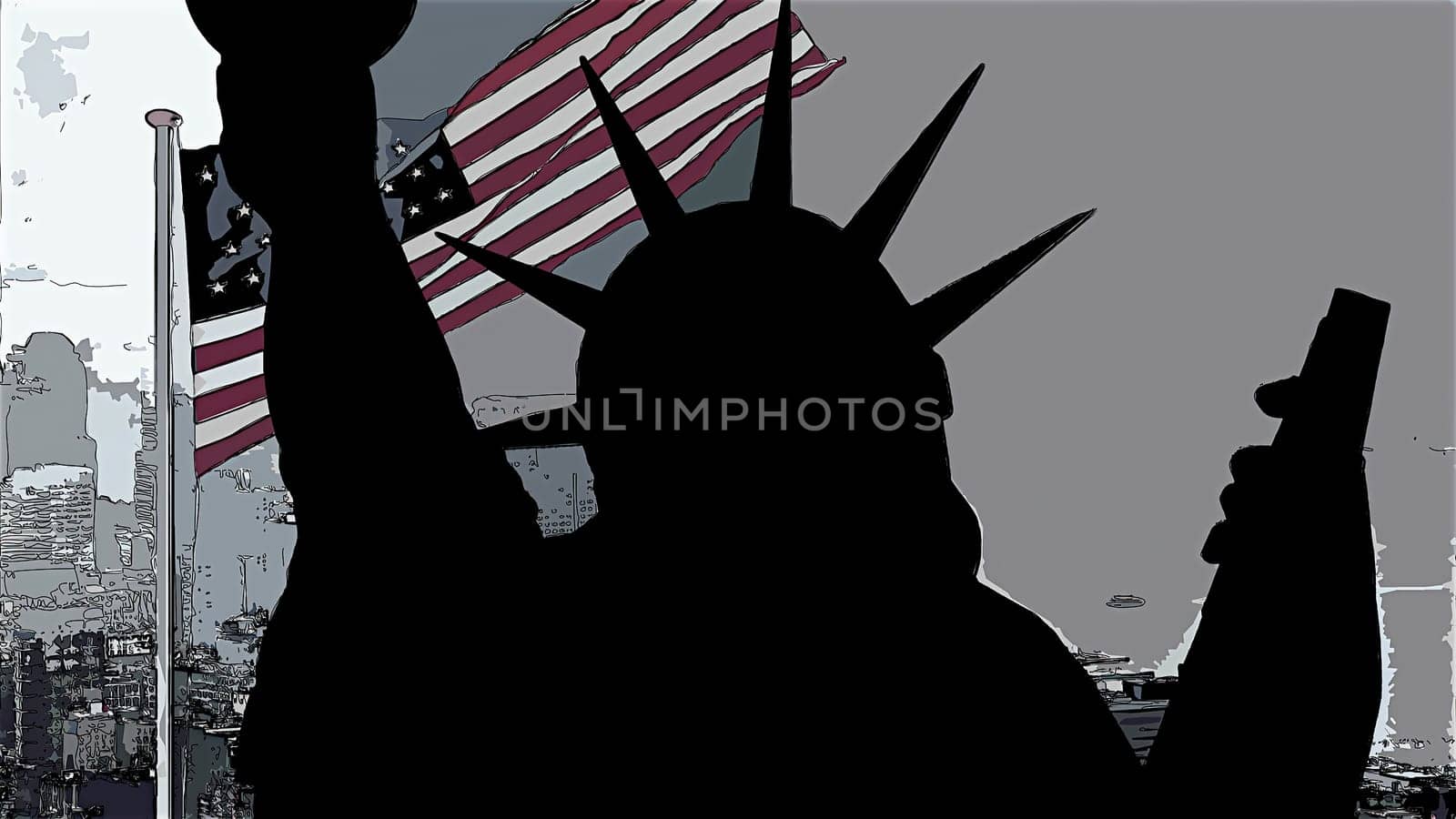 Statue of liberty hand draw digital art,Statue of liberty hand draw digital art