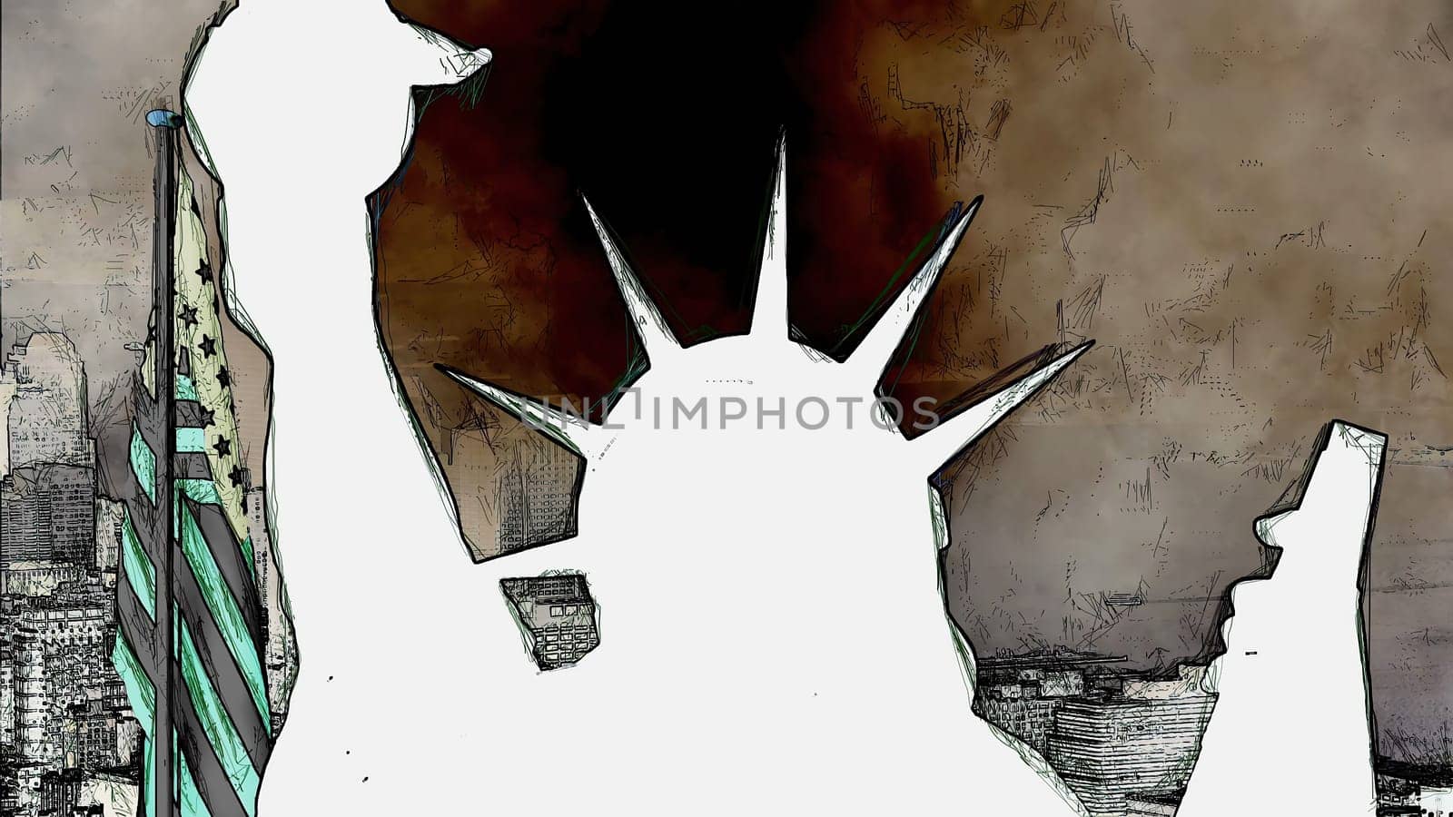 New York Statue of Liberty in a Pop Art Style,New York Statue of Liberty in a Pop Art Style