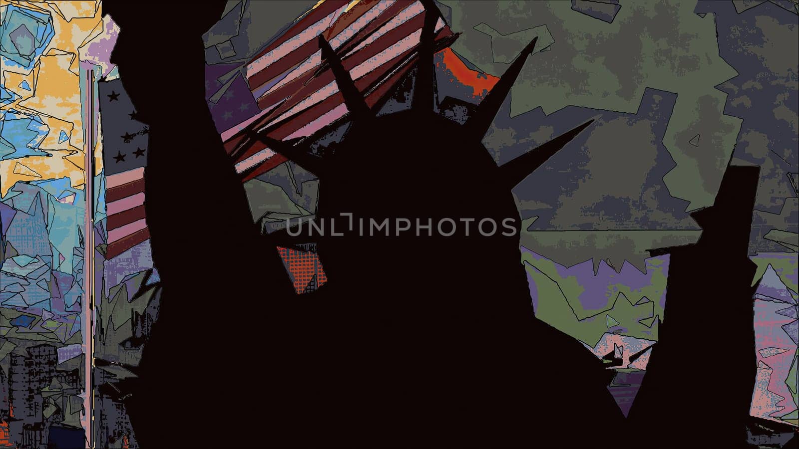 New York Statue of Liberty in a Pop Art Style,New York Statue of Liberty in a Pop Art Style