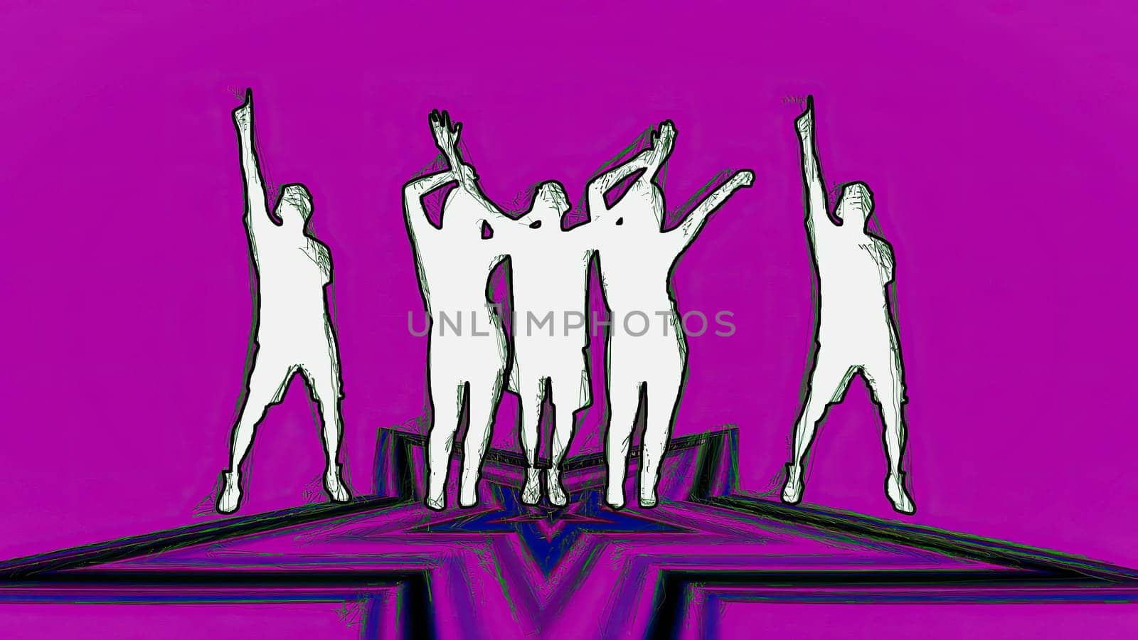 People dancing hand draw digital art,People dancing hand draw digital art