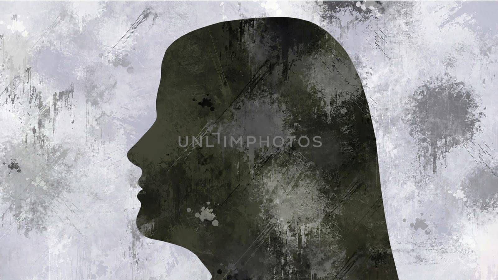 Surreal  Portrait of Woman silhouette,Surreal  Portrait of Woman silhouette
