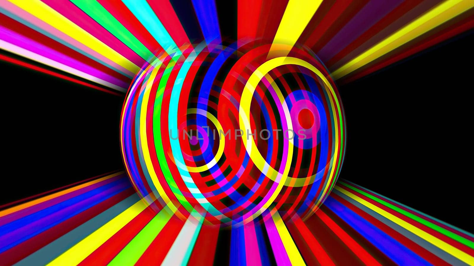 Colorful sphere with light rays ,Colorful sphere with light rays