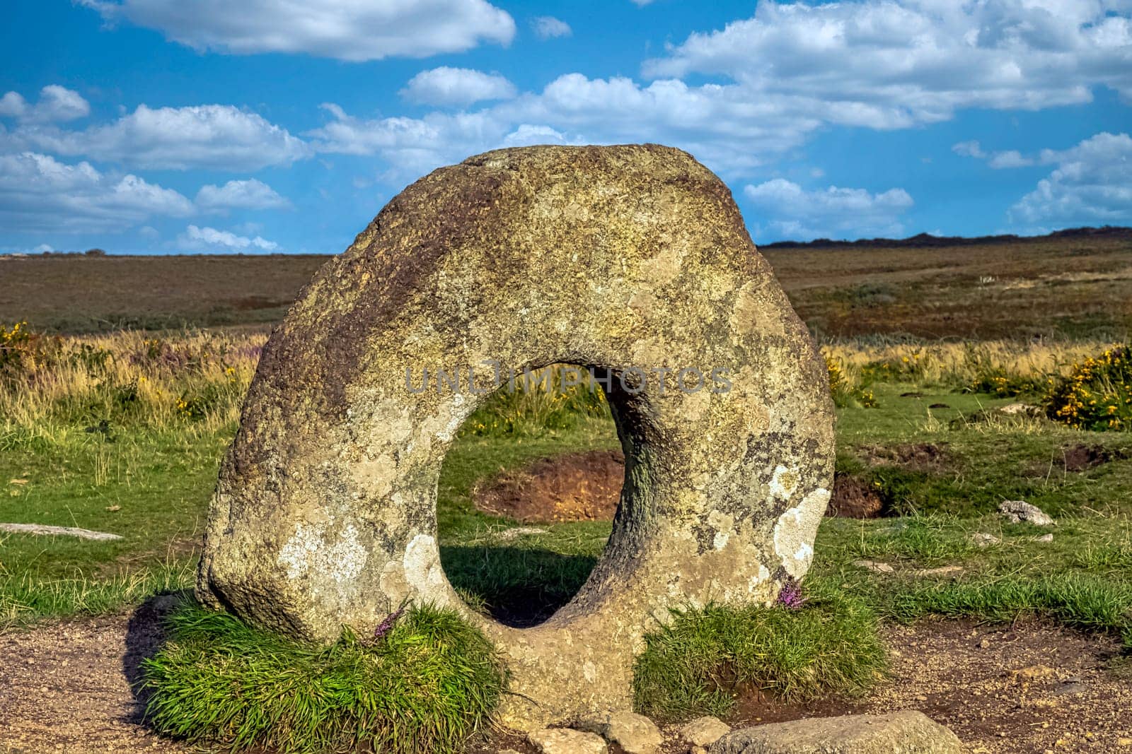Men-an-Tol known as Men an Toll or Crick Stone - small formation of standing stones in Cornwall, United Kingdom