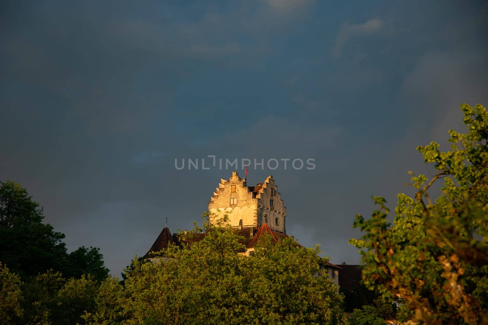 Medieval Meersburg Castle at Lake Constance or Bodensee, Germany.