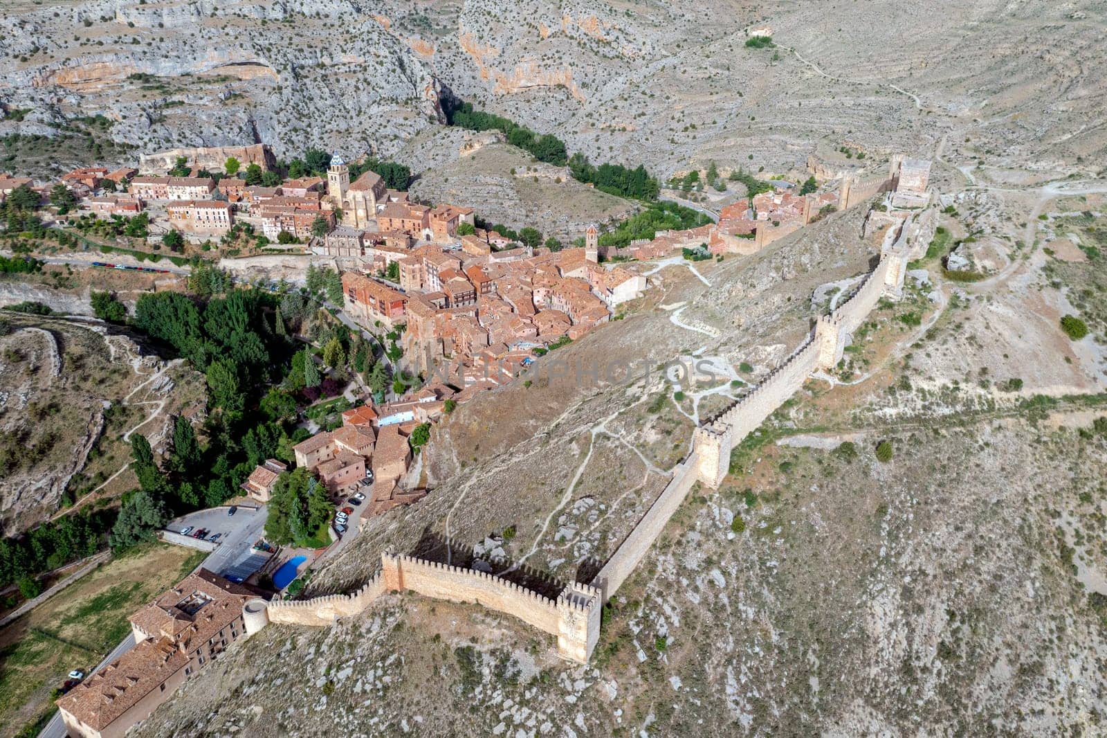 Panoramic view of Albarracin, a picturesque medieval village in Teruel Aragon, Spain