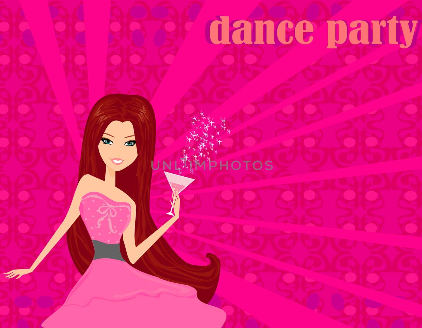 disco party girl with drink