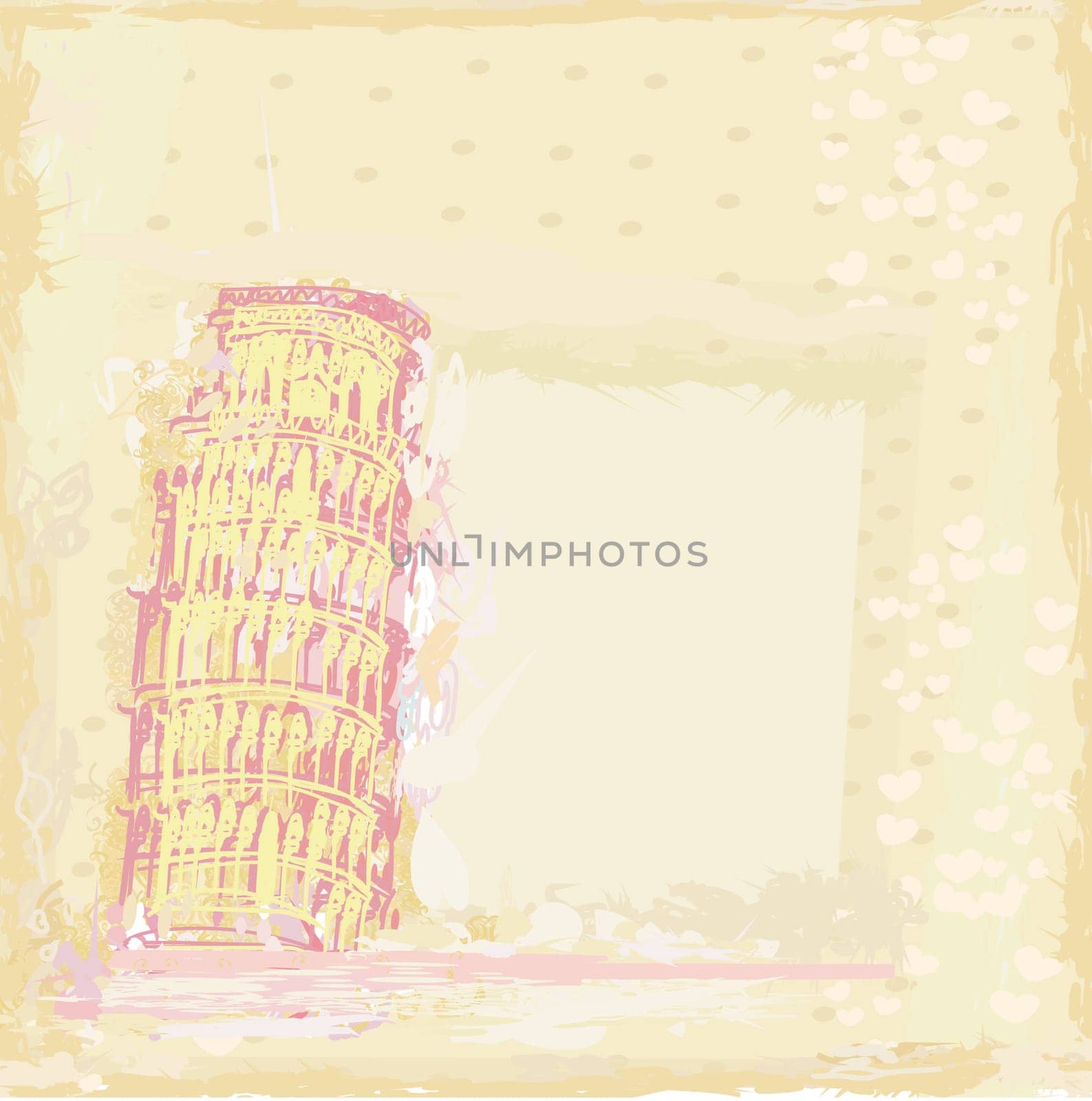 vintage vector pisa tower background