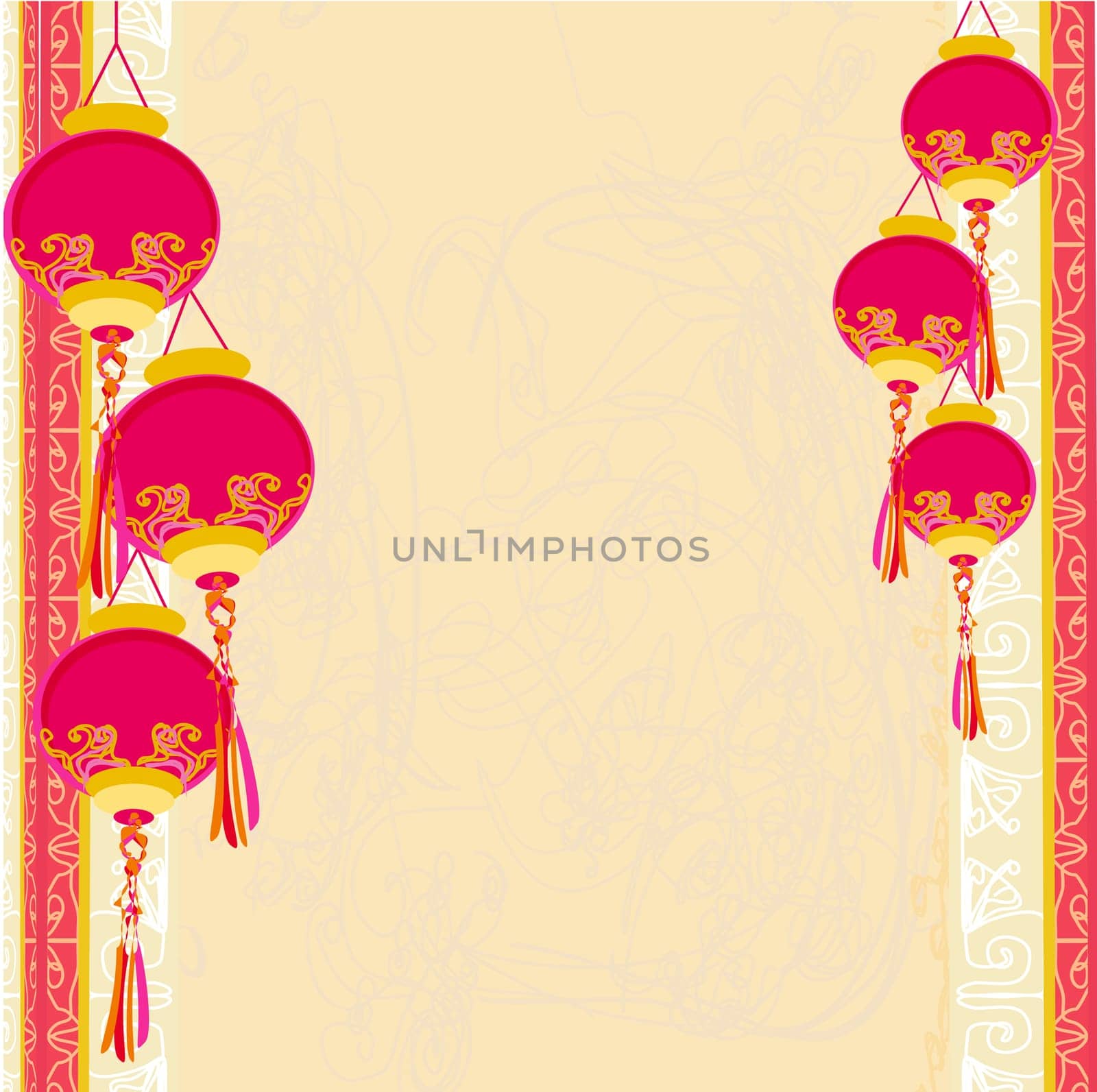 Chinese New Year with Chinese lanterns card