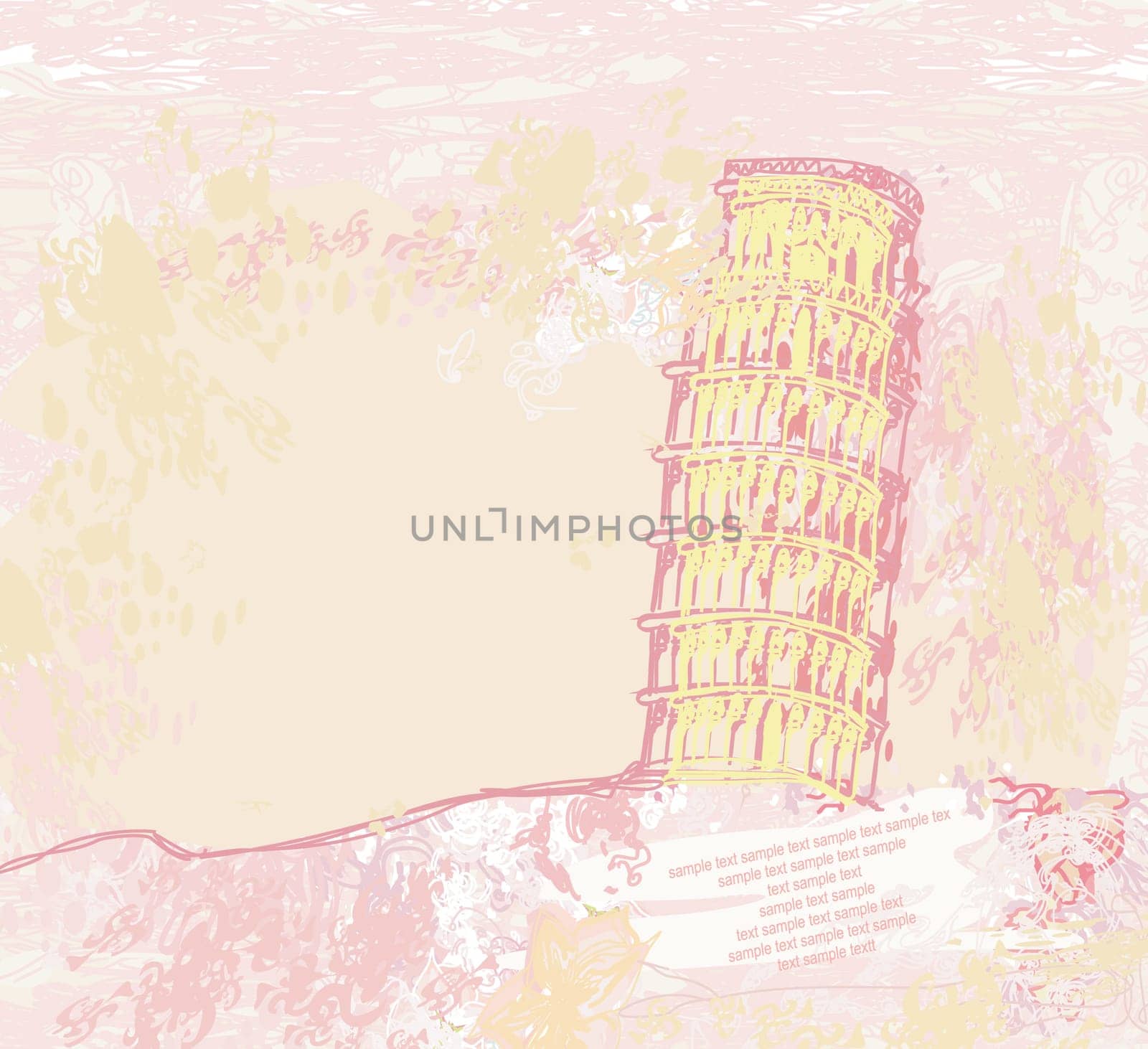 vintage vector pisa tower background