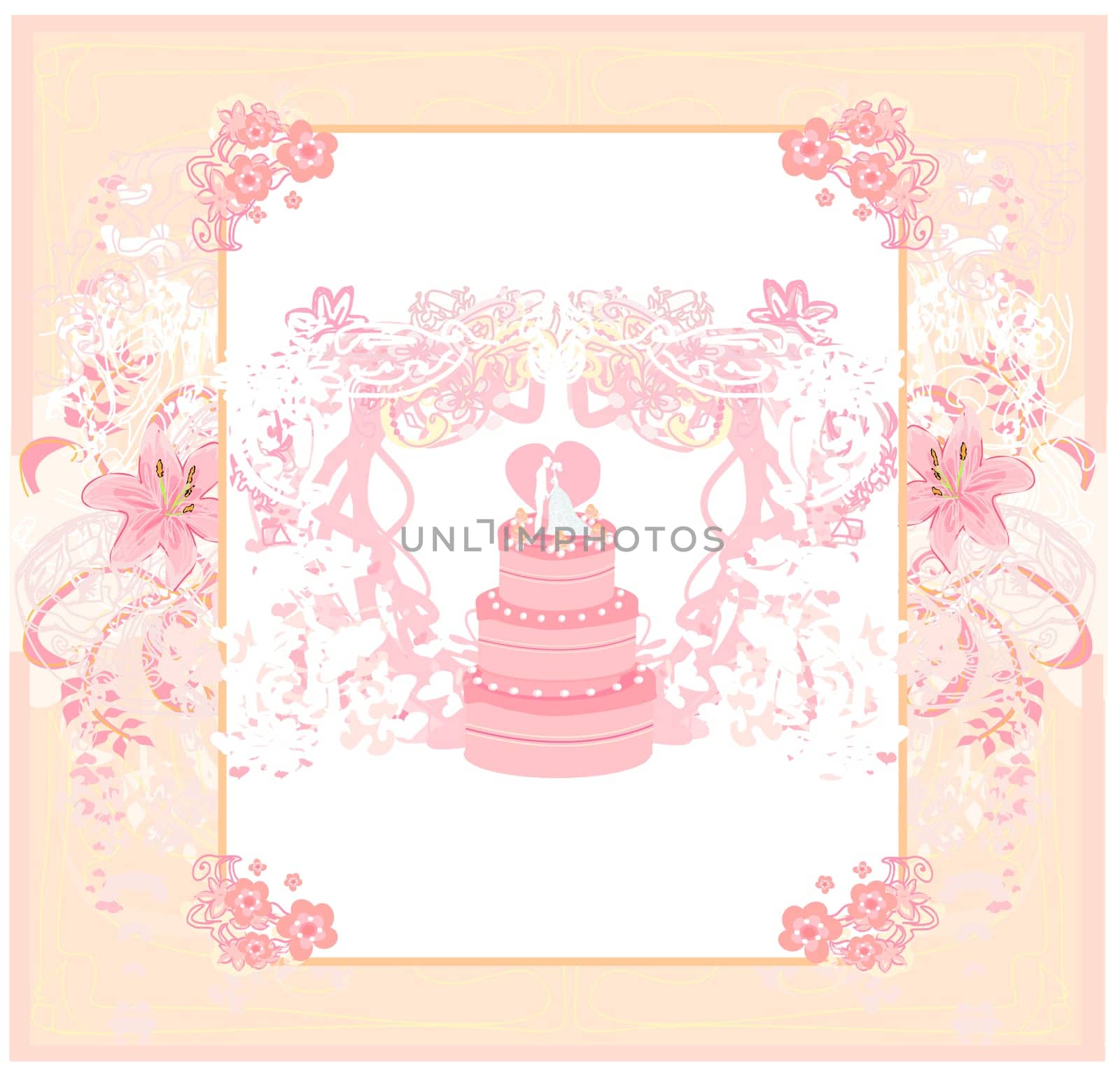 wedding cake card design