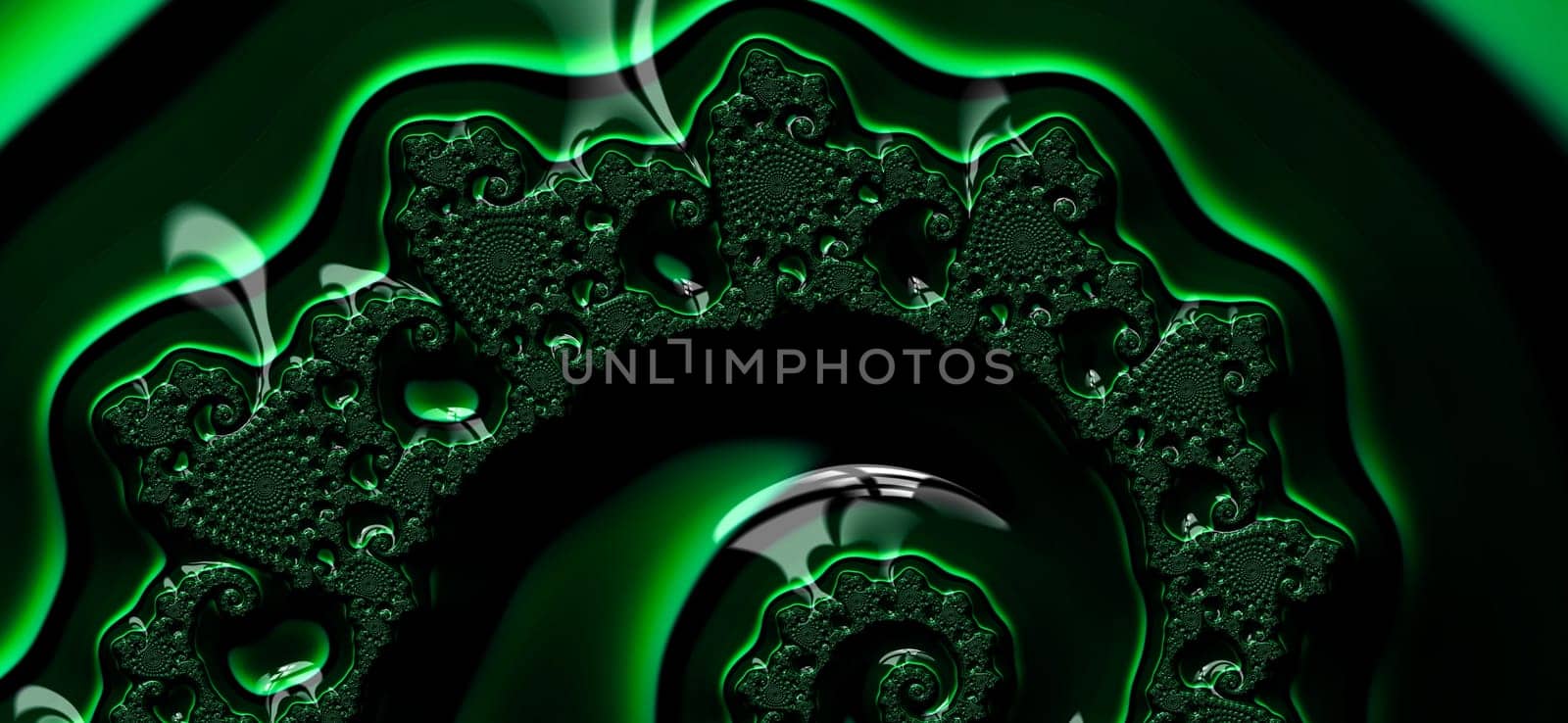 Abstract Fractal Green Pattern. green background