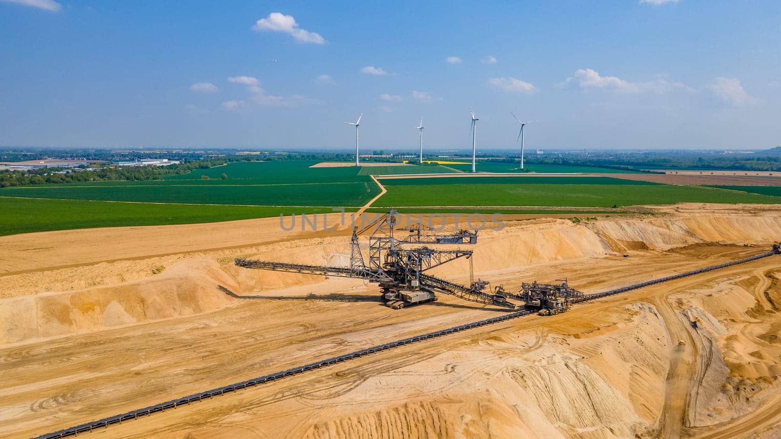 Bucket-wheel excavator in brown coal mining area Garzweiler, North Rhine-Westphalia, Germany