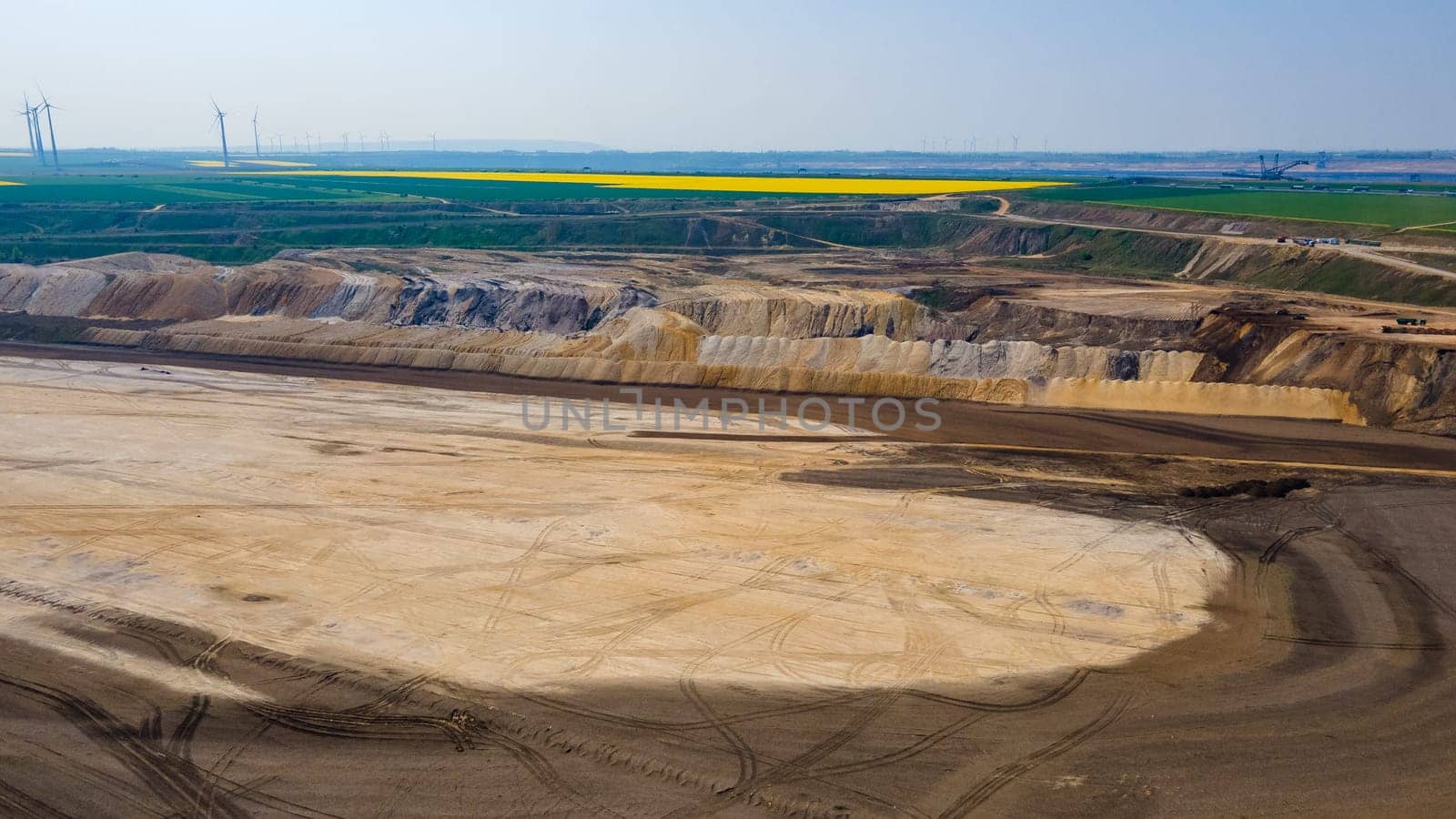 Bucket-wheel excavator in brown coal mining area Garzweiler, North Rhine-Westphalia, Germany