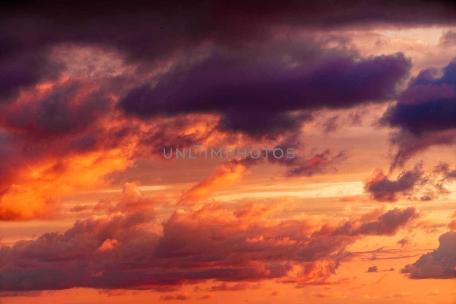 Dramatic sunset sky landscape background.