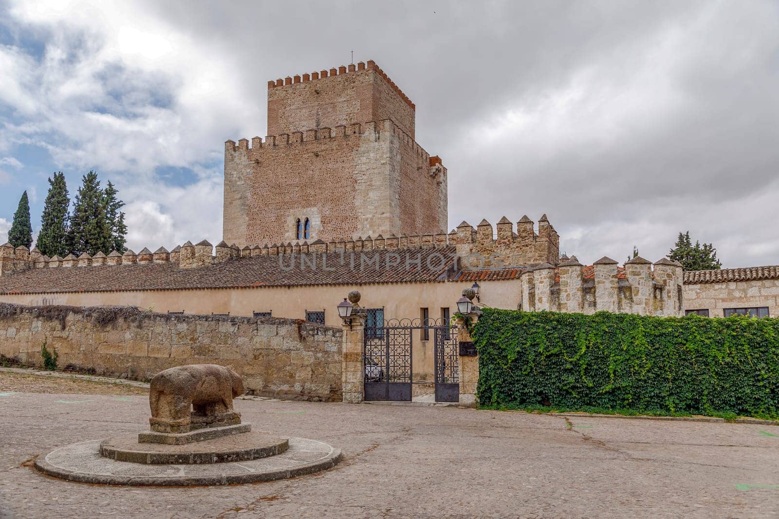 Castle of Enrique II of Trastamara, currently a tourist hostel, in the city of Ciudad Rodrigo, in Salamanca, Spain.