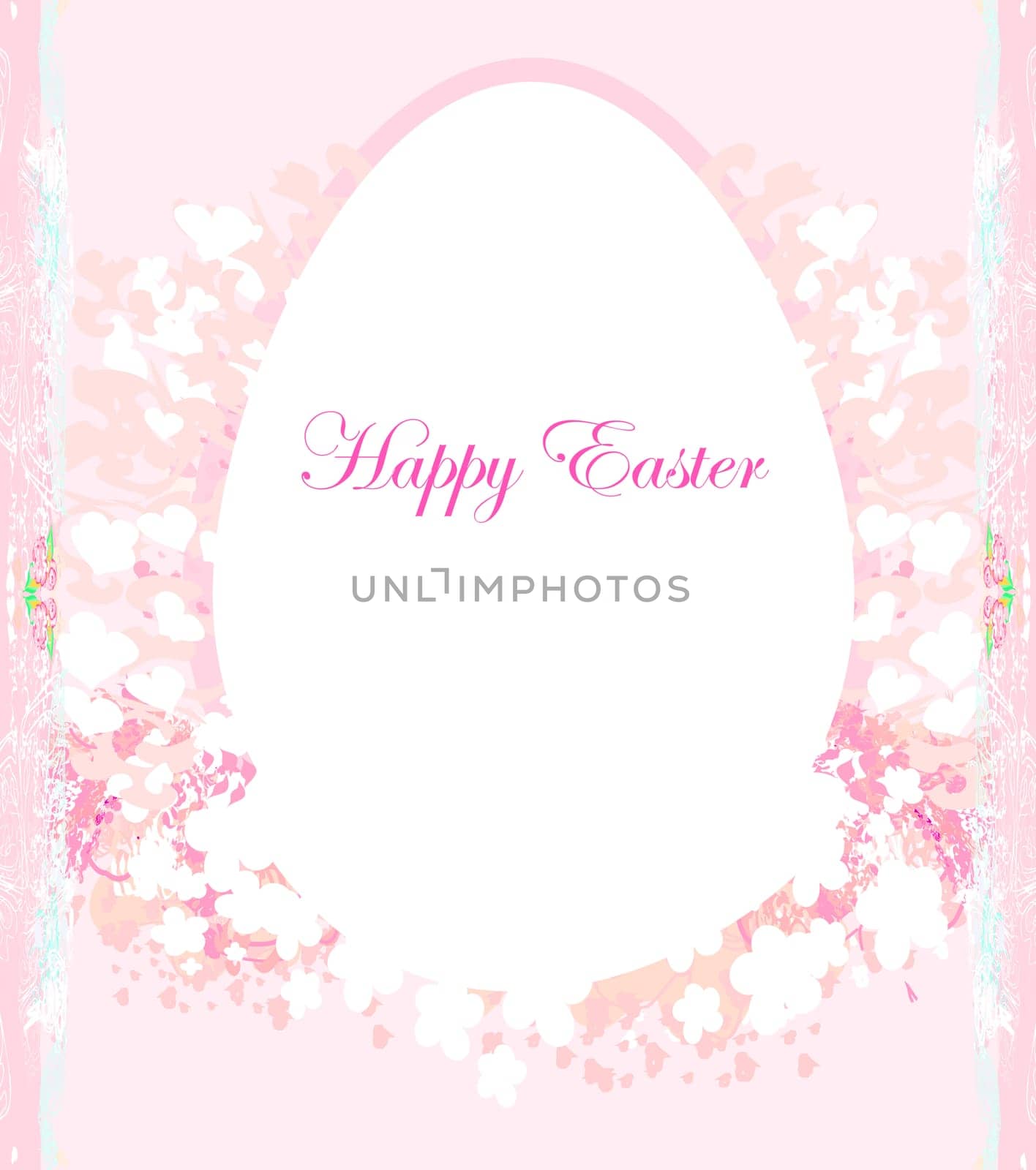 Easter Egg On floral Background