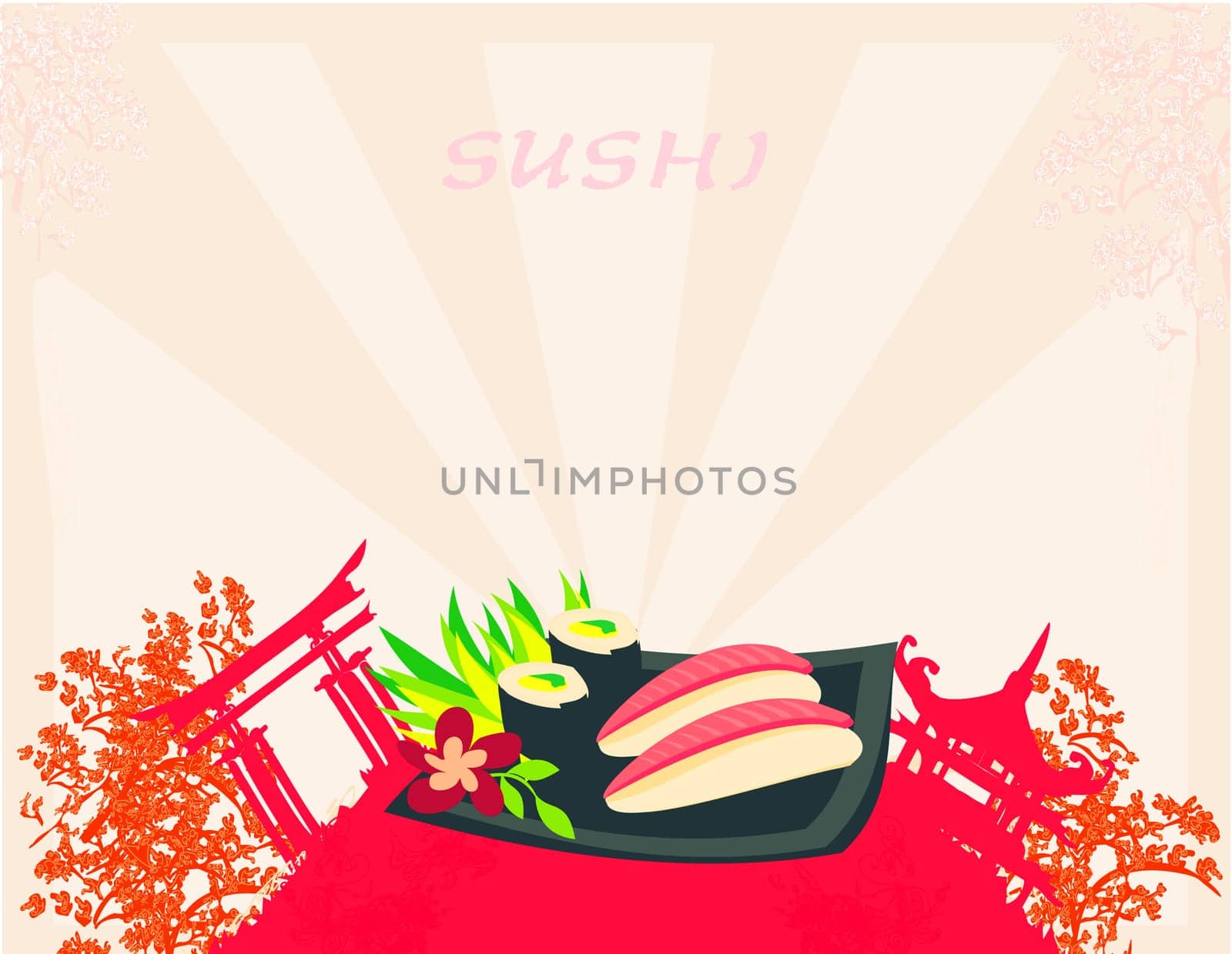template of traditional Japanese food menu
