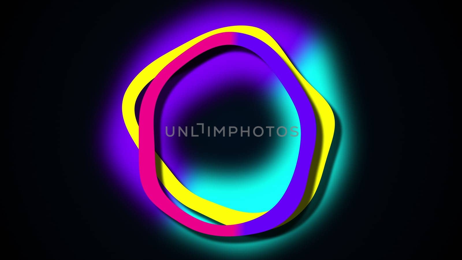Wiggle colorful circles. Computer generated 3d render