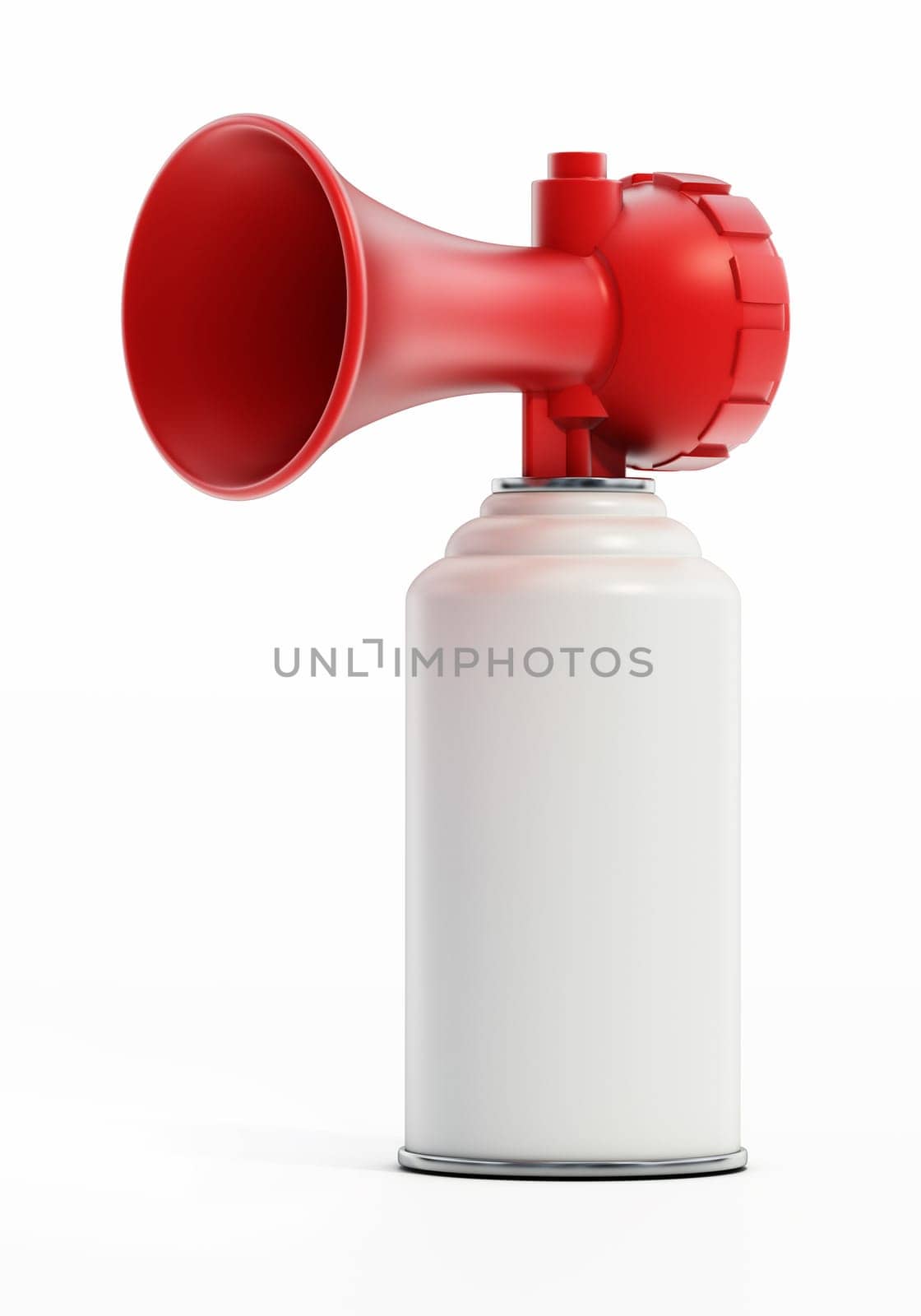 Air horn can isolated on white background. 3D illustration.
