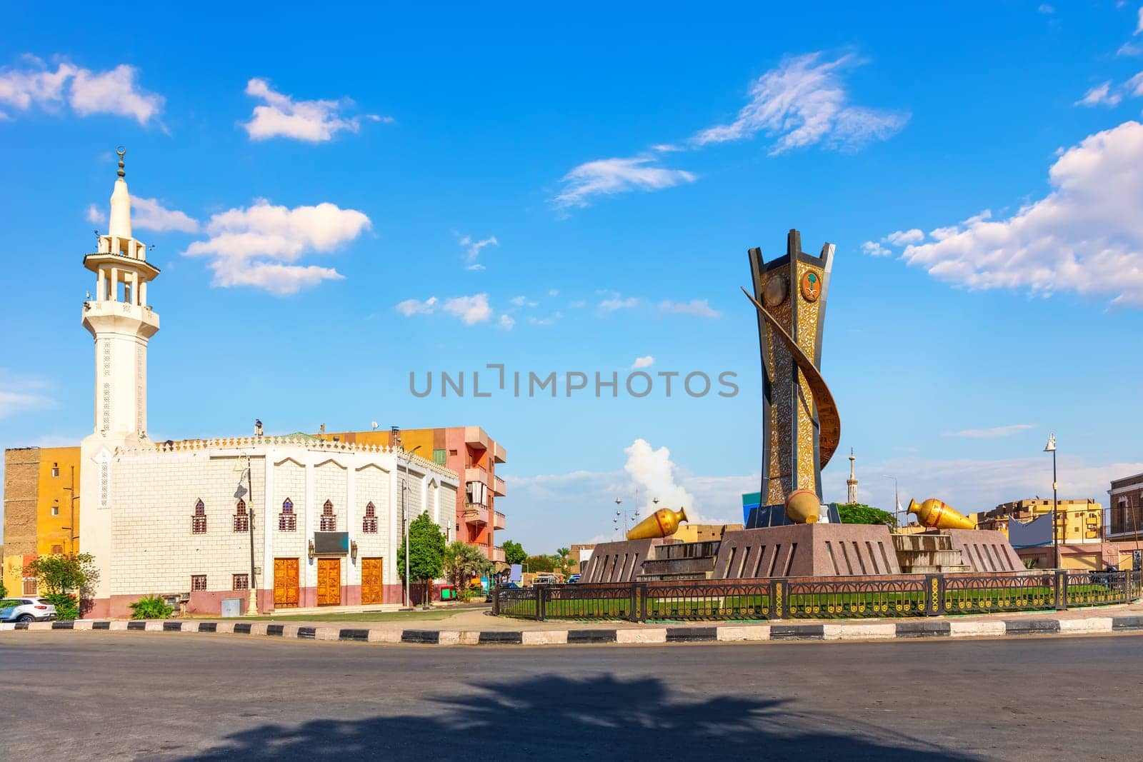 Luxor city centre square, beautiful architecture of Egypt.