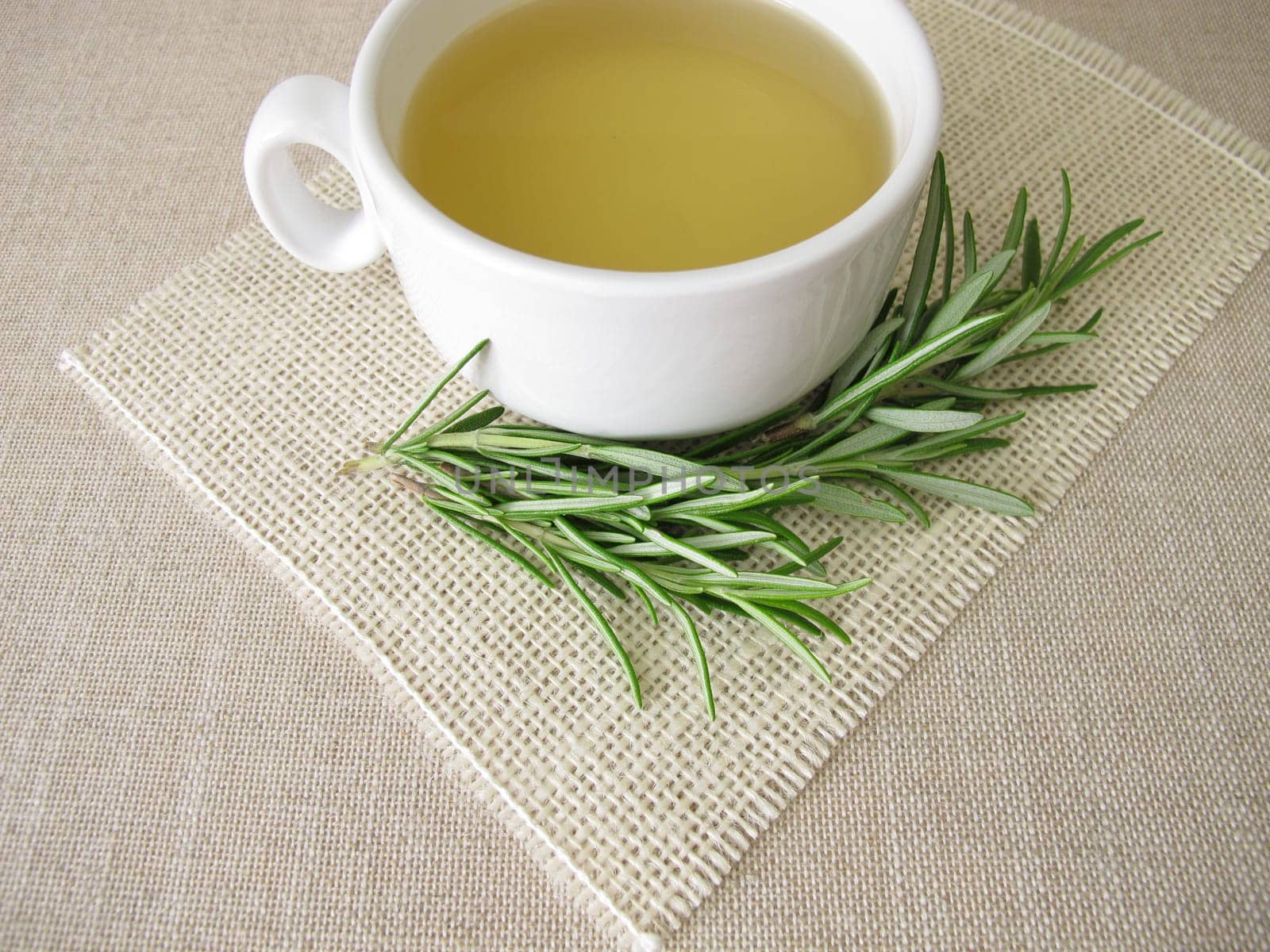 Herbal tea form fresh rosemary herbs
