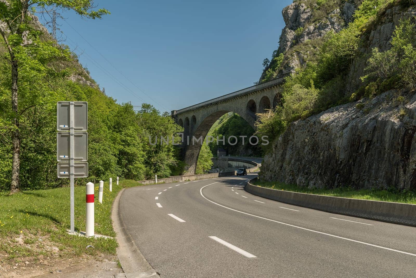 Mountain road to Somport Pass Pyrenees, France