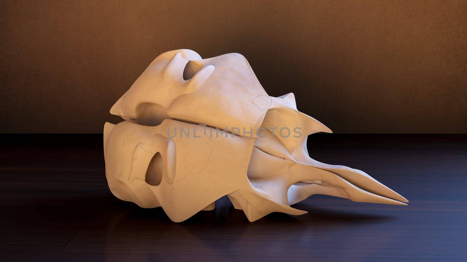 alien hoax skull specimen at the museum fact check and false news weird bizarre species discovered 3D illustration