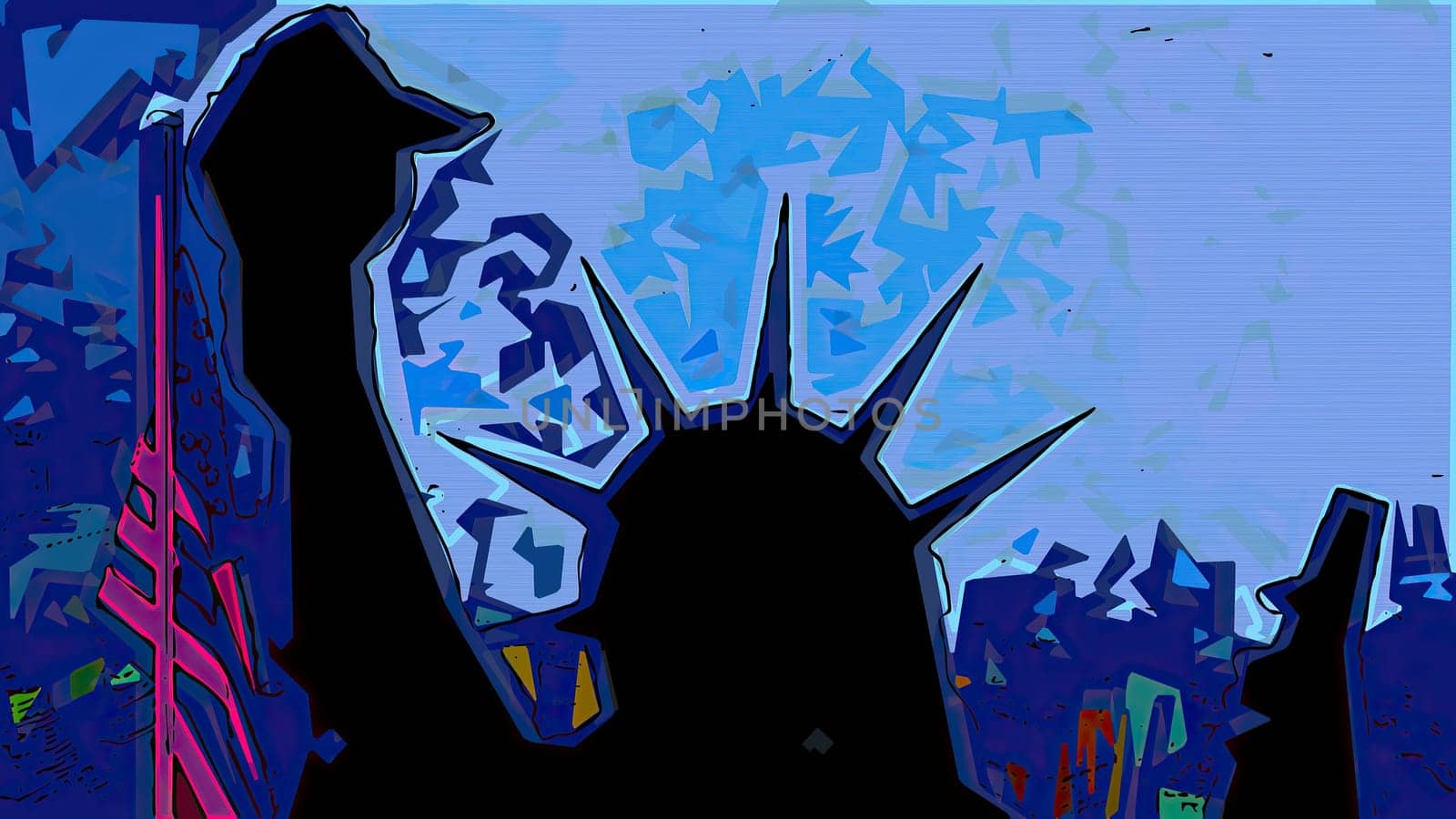 New York Statue of Liberty in a Pop Art Style,New York Statue of Liberty in a Pop Art Style
