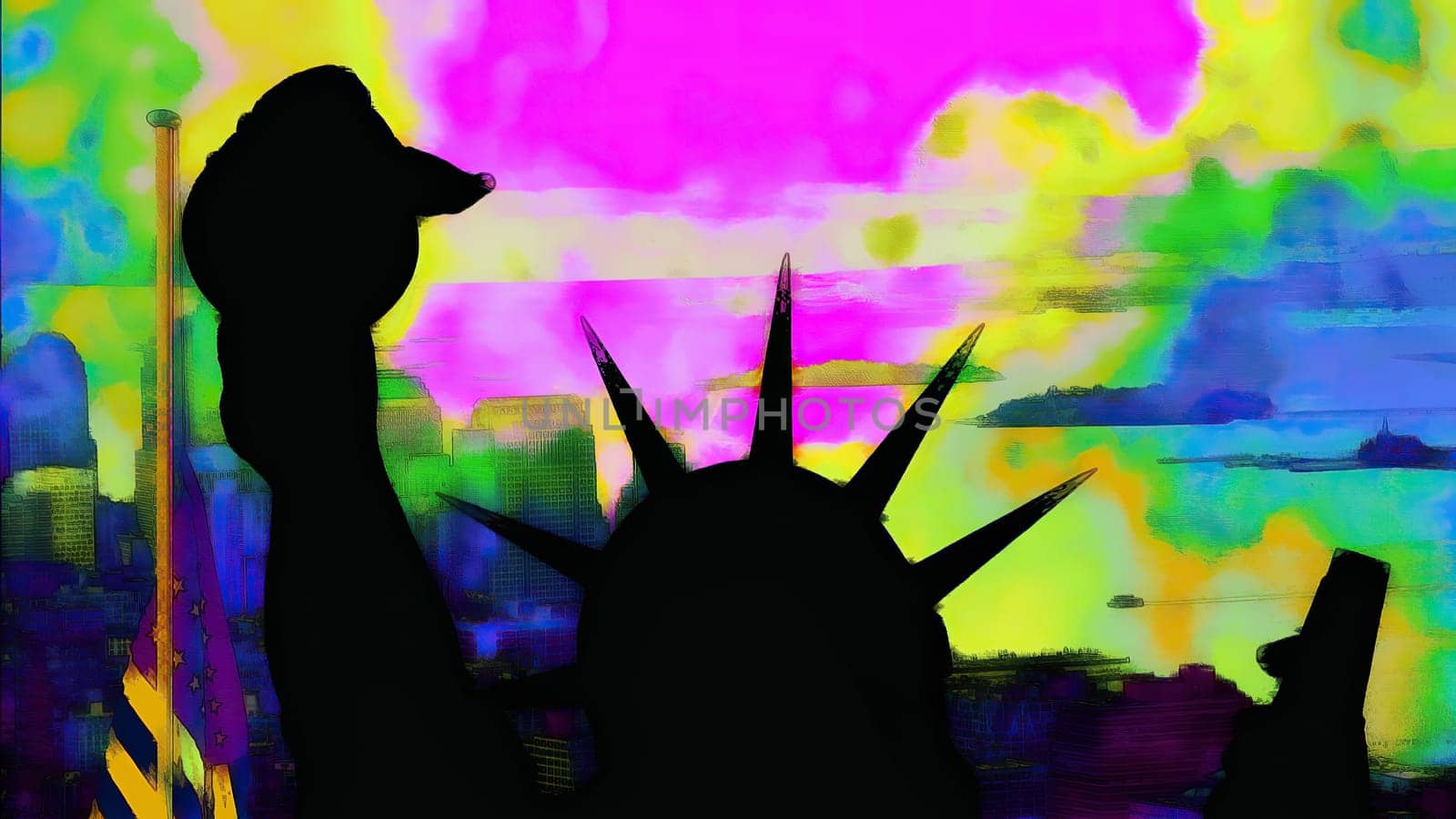 New York Statue of Liberty in a Pop Art Style ,New York Statue of Liberty in a Pop Art Style