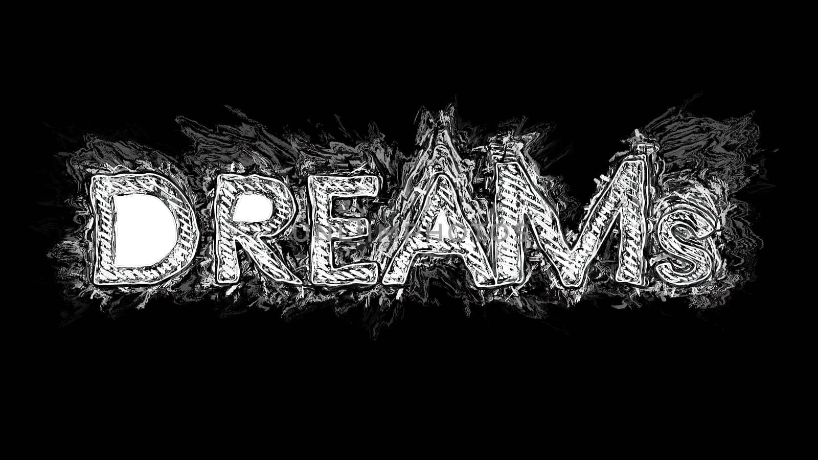 Dreams text hand drawn animation,Dreams text hand drawn animation