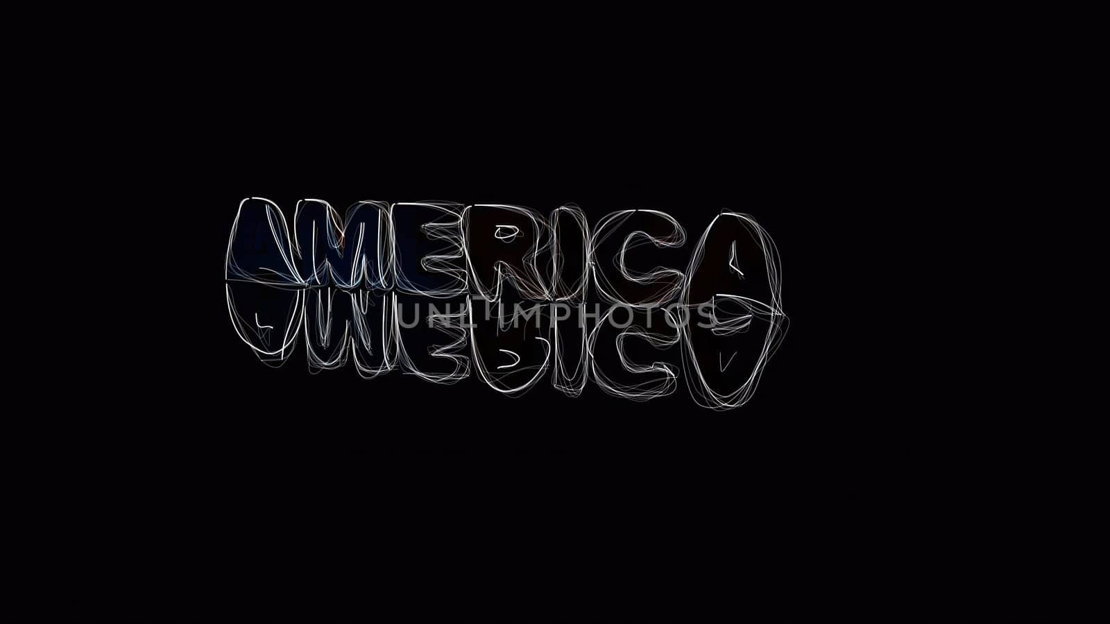 America text hand draw digital art,America text hand draw digital art