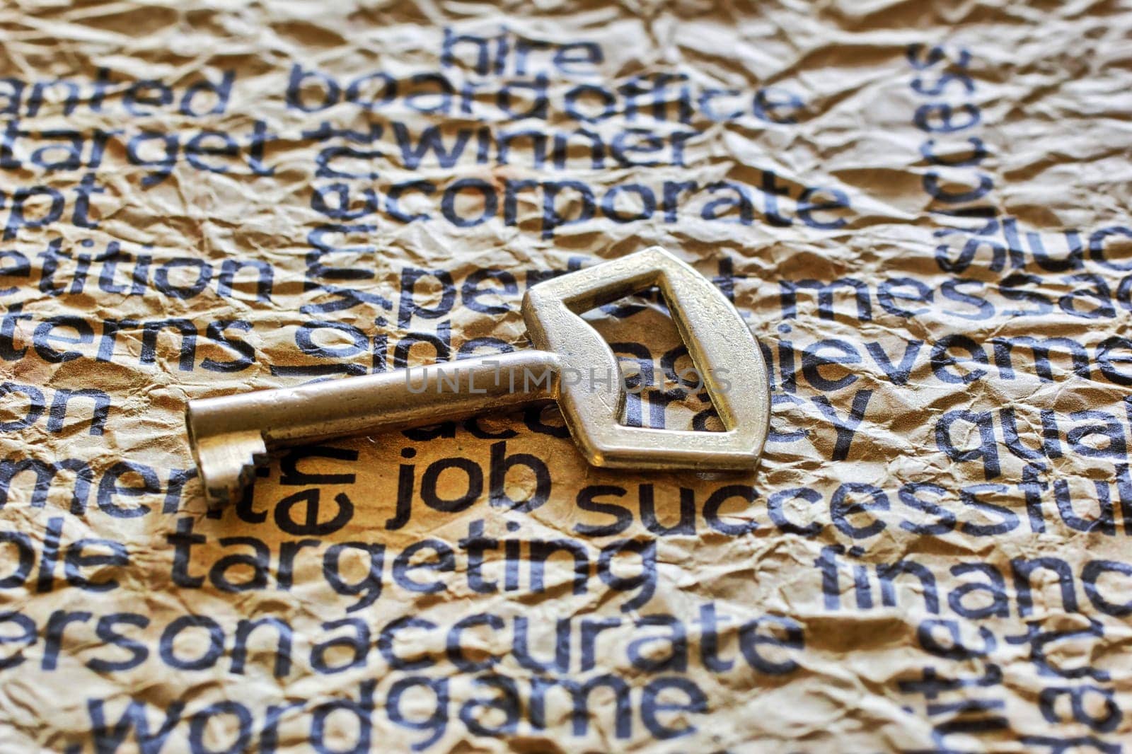 Golden key on job text