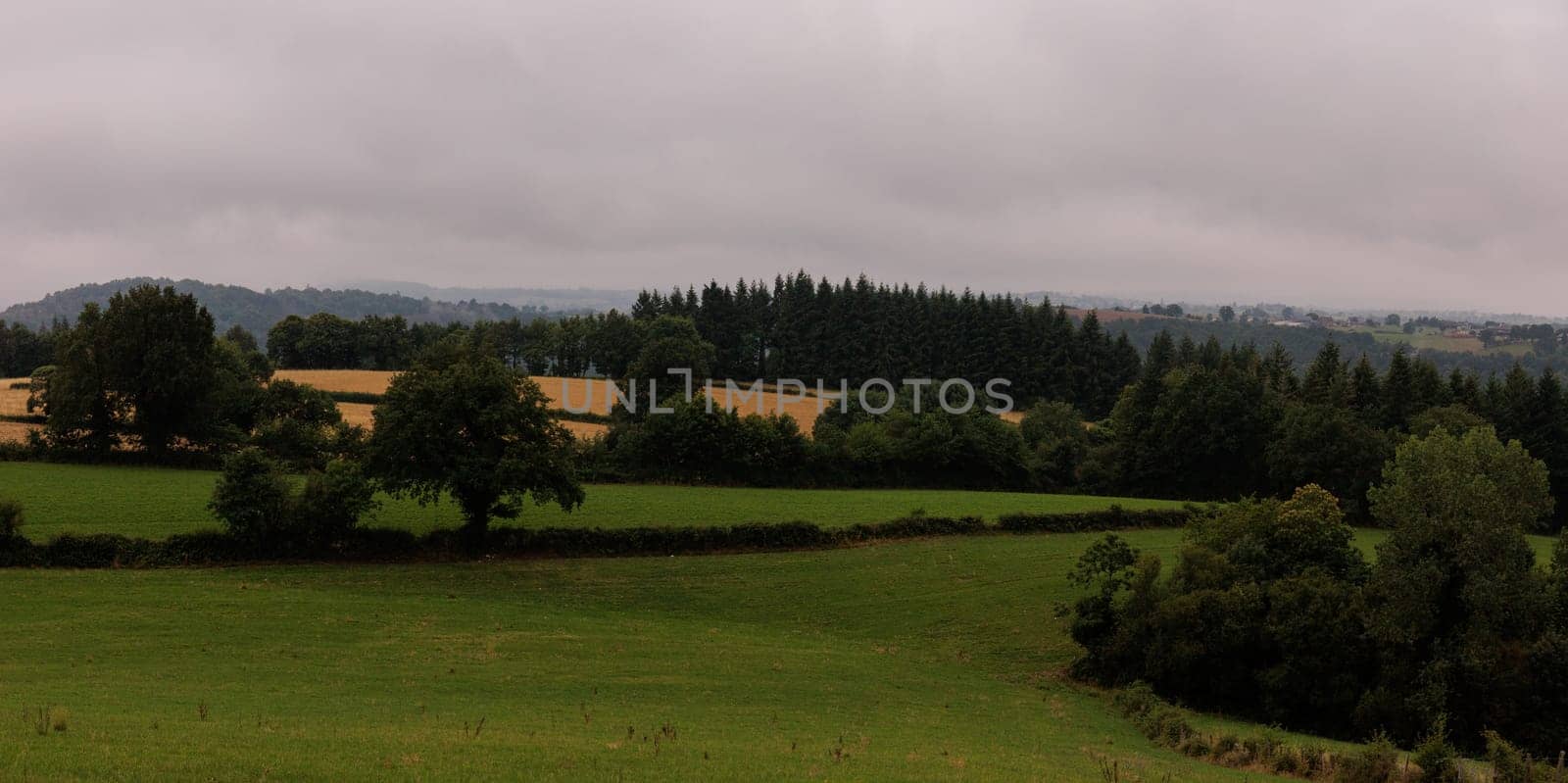 French farmland landscape in Aveyron