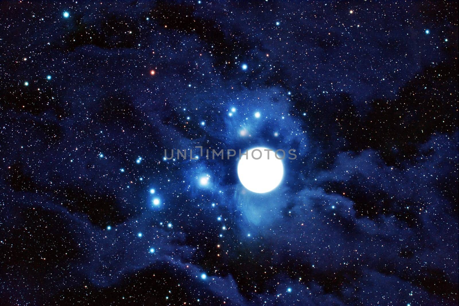 Full moon and stars