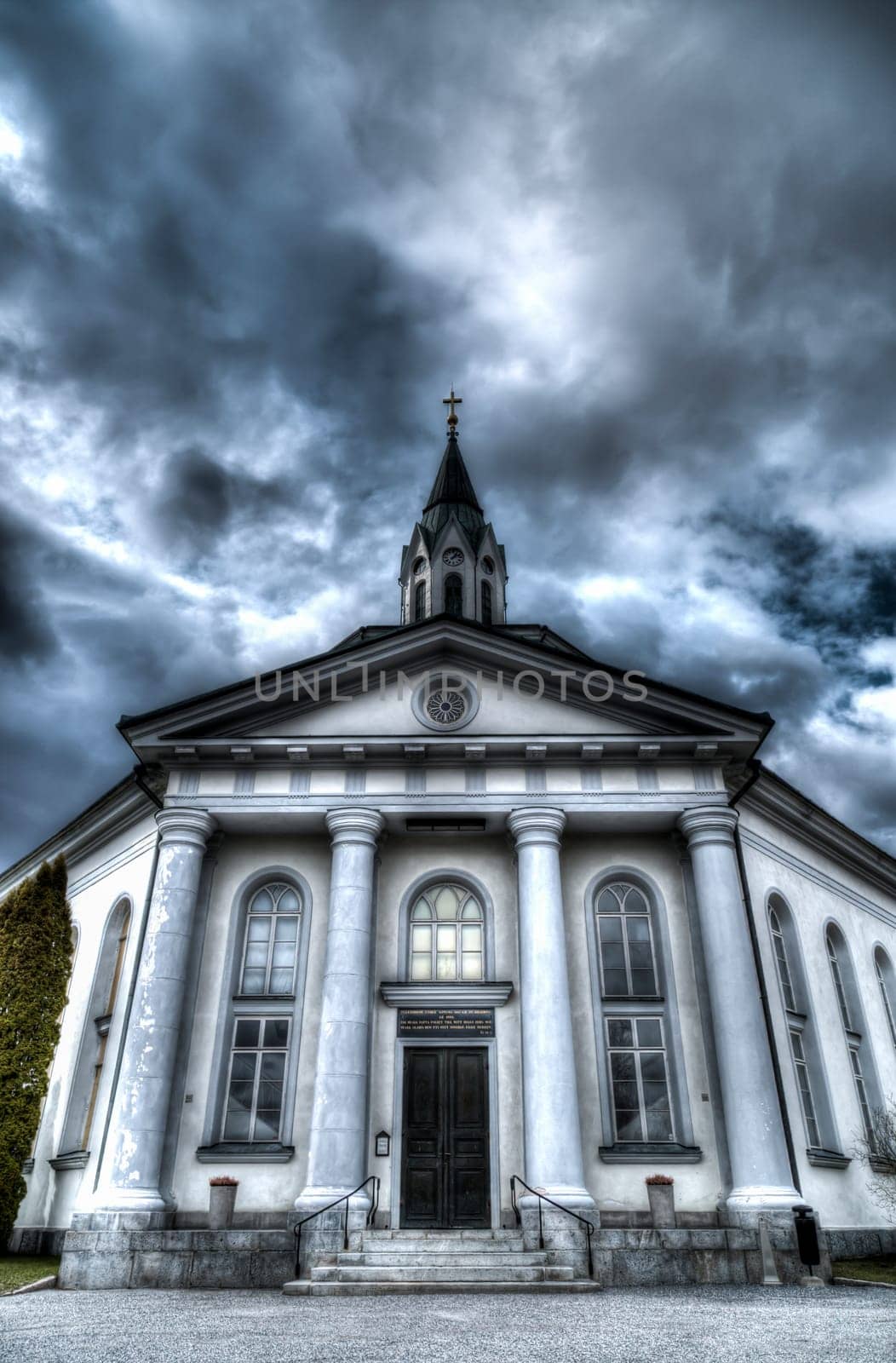 Church in Sjalevad, Sweden in summer time.
