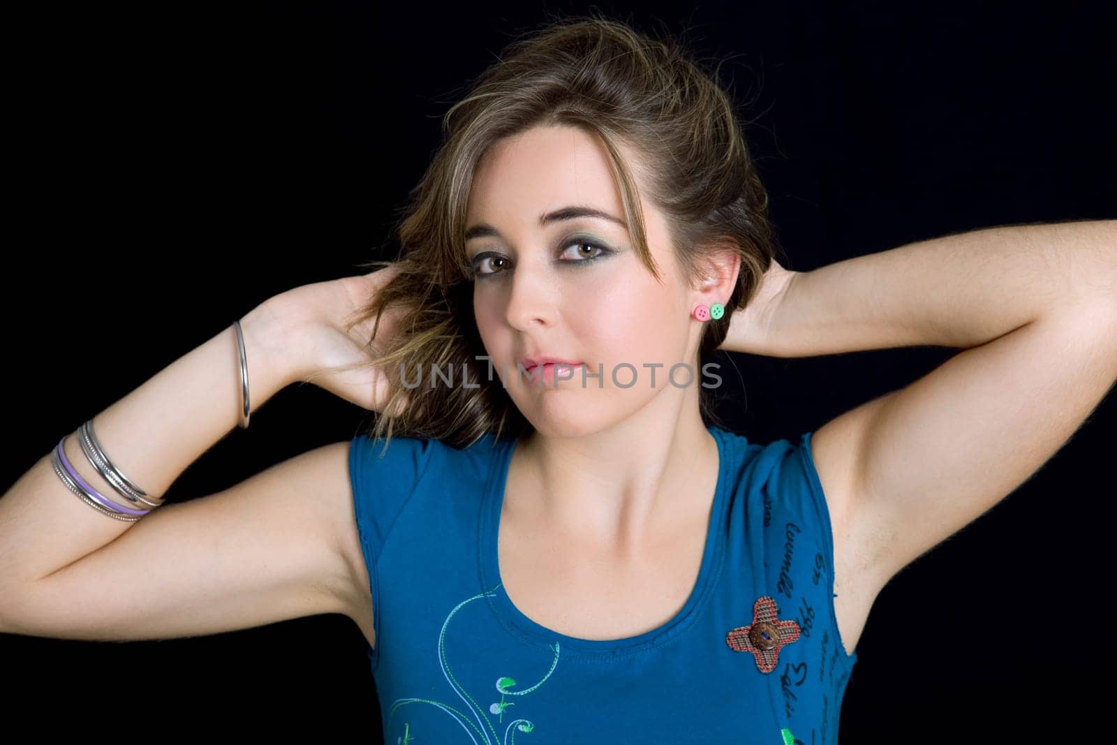 an young beautiful woman close up portrait