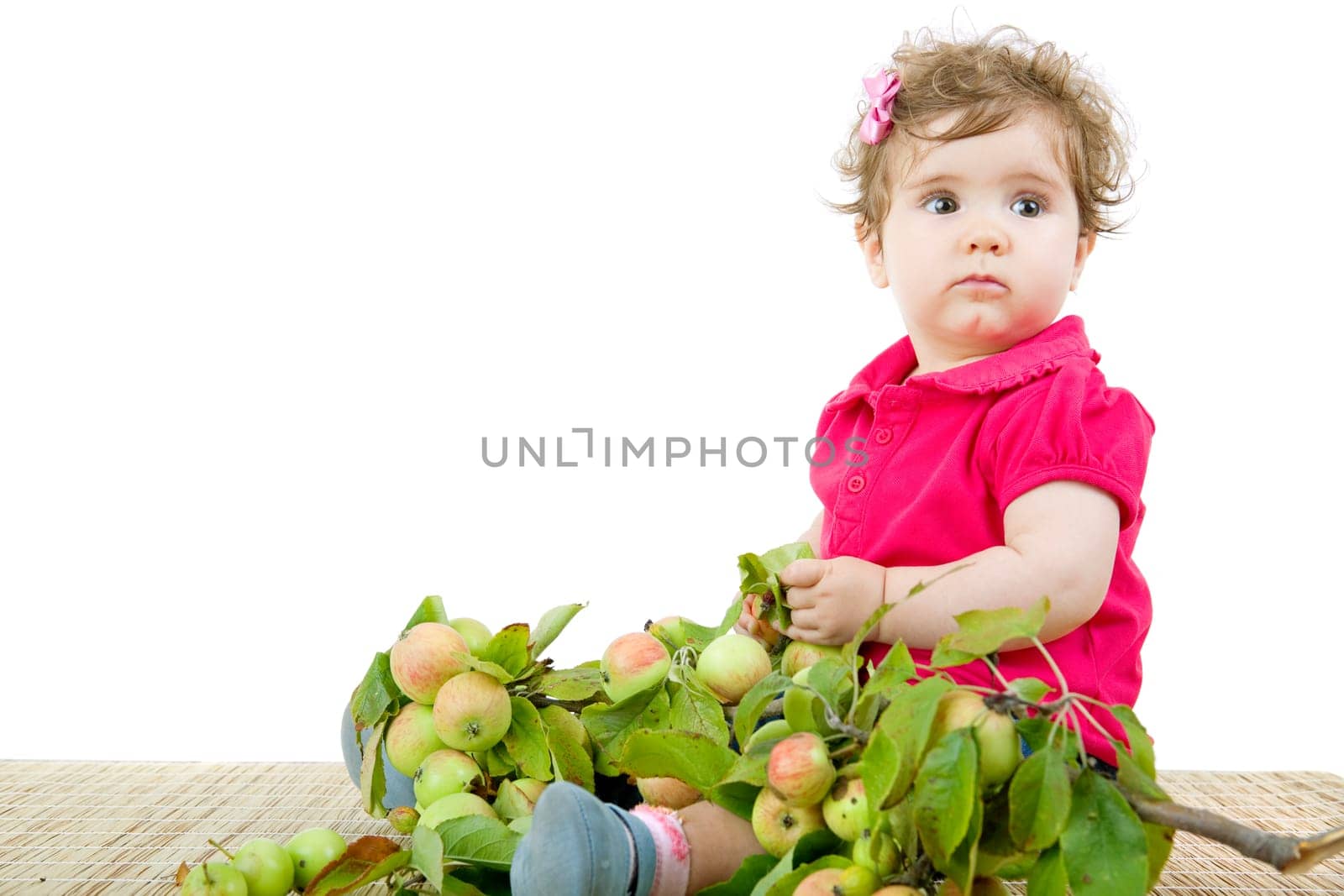 young baby portrait, isolated on white