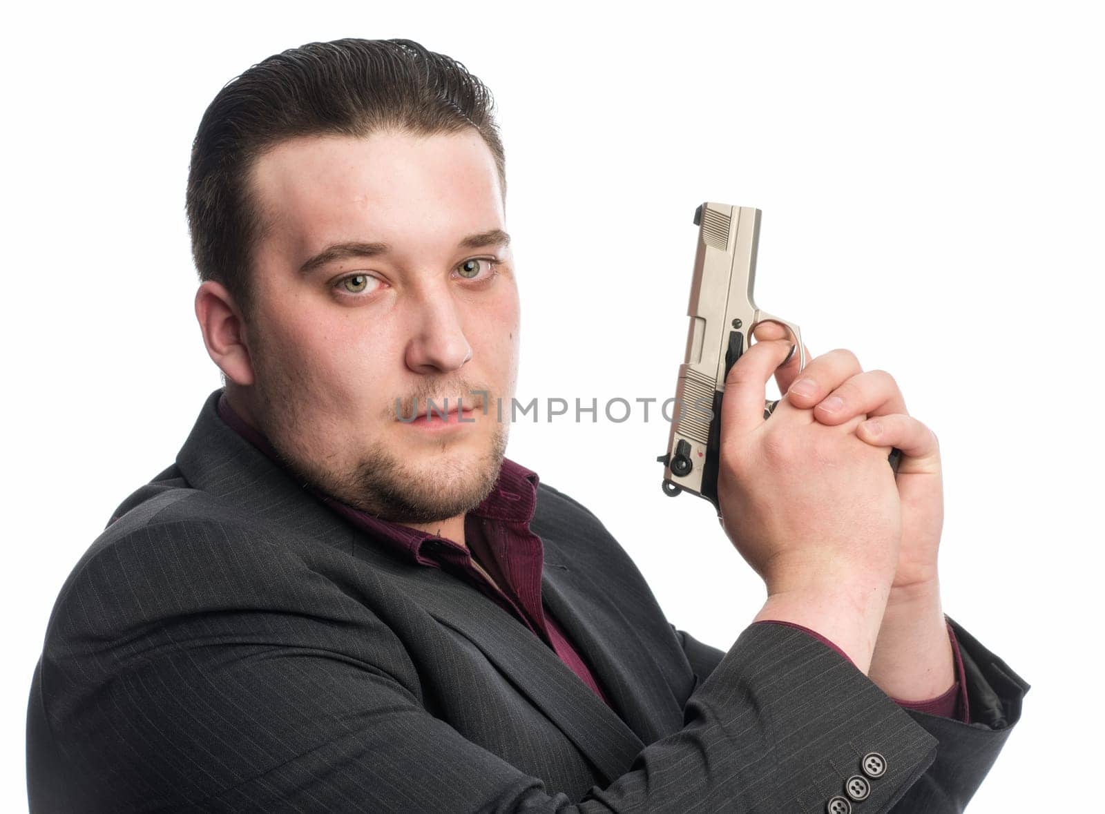 Young man with gun