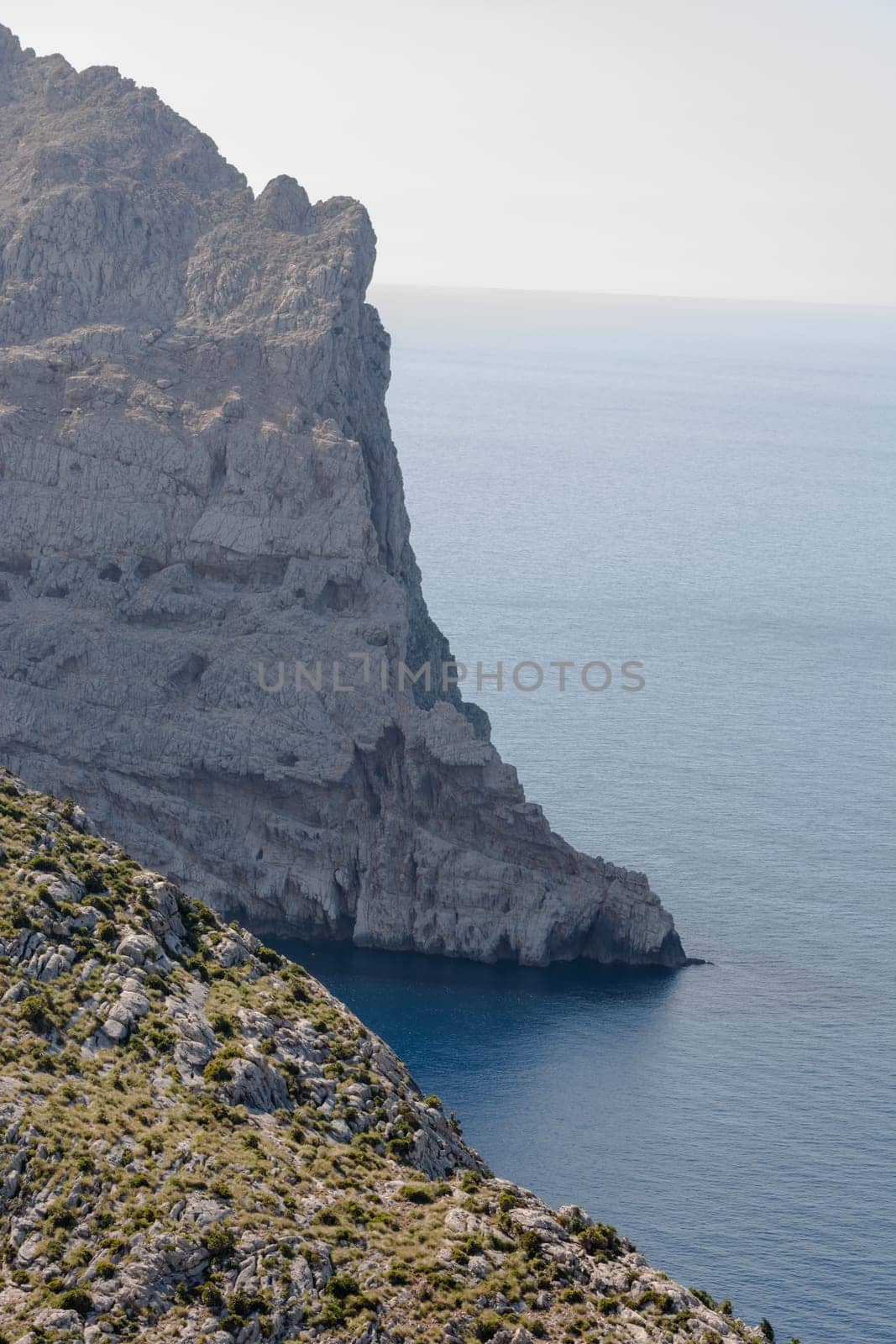 Amazing landscape while driving on the open coastal road to the lighthouse Cap Formentor, Mallorca, Spain