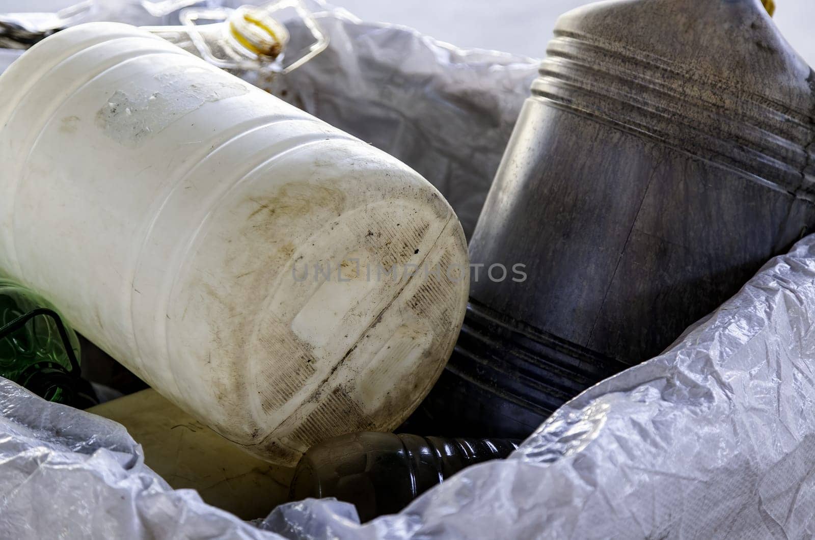 Plastic bottle used oil, recycling and ecology