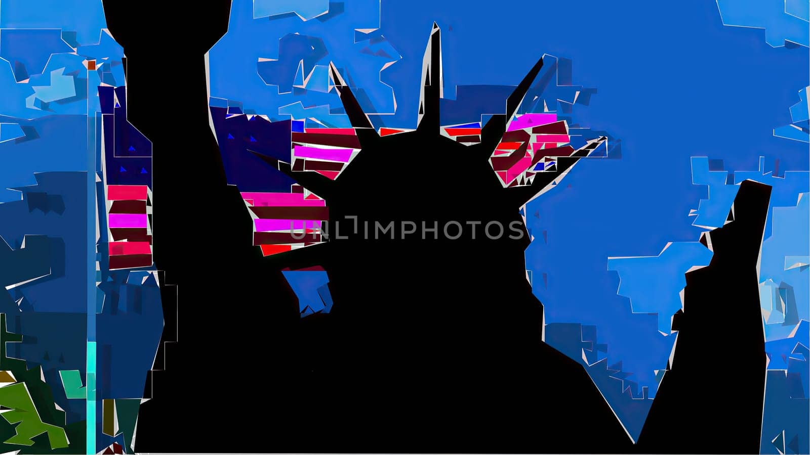 New York Statue of Liberty in a Pop Art Style ,New York Statue of Liberty in a Pop Art Style