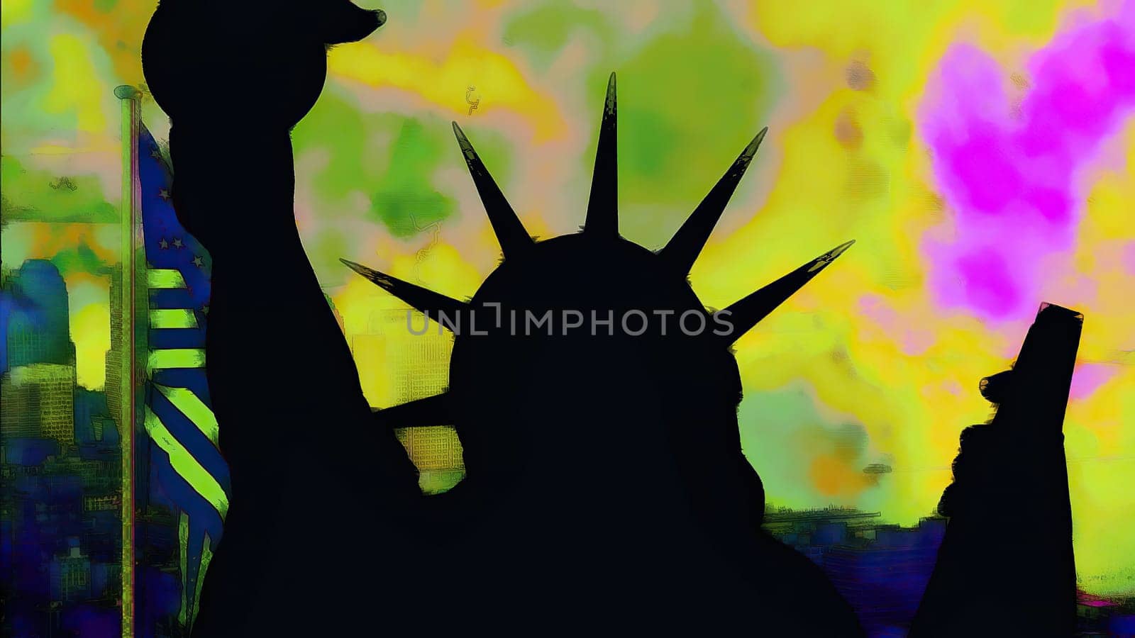 New York Statue of Liberty in a Pop Art Style ,New York Statue of Liberty in a Pop Art Style
