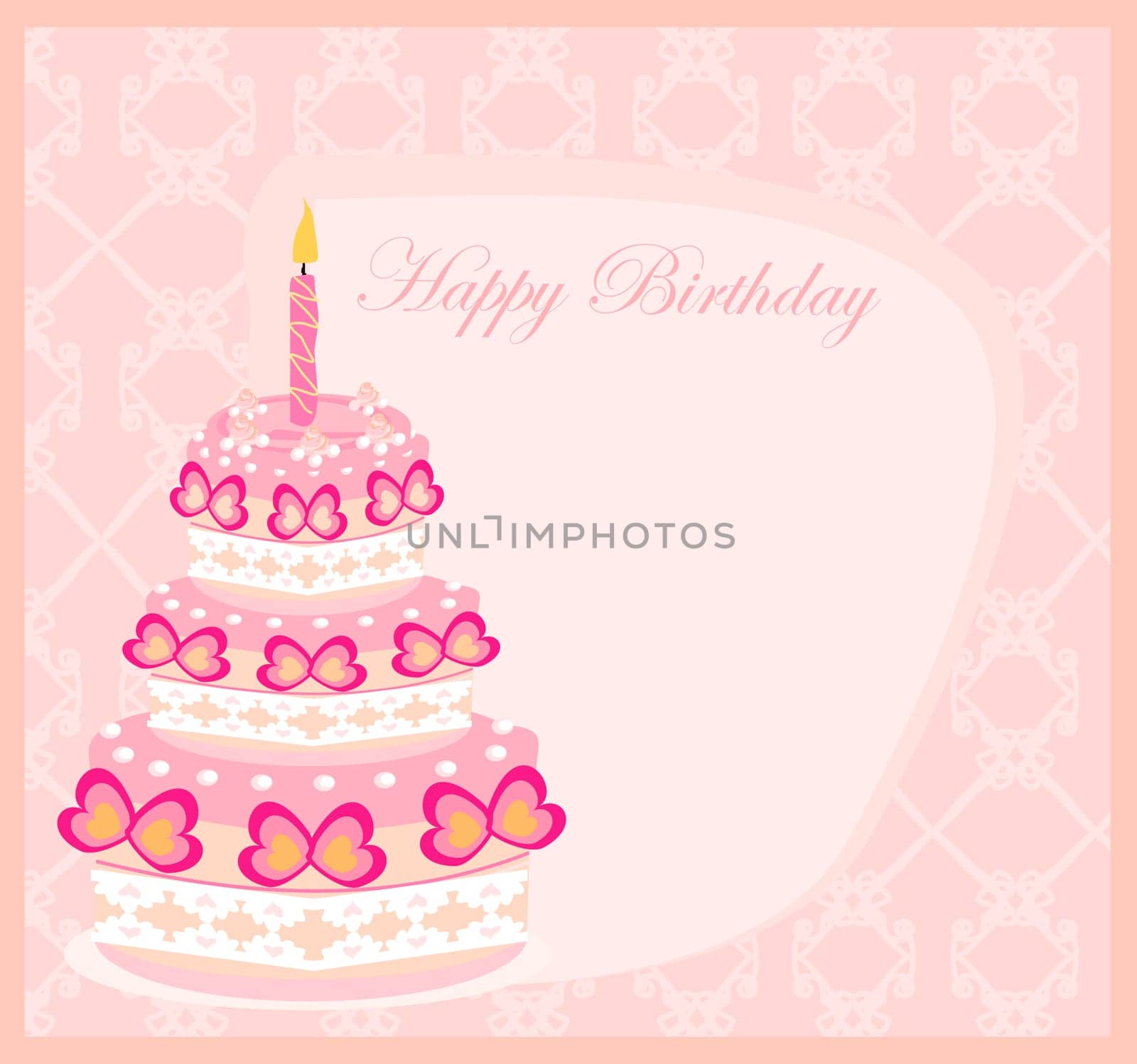 Happy Birthday Card with birthday cake