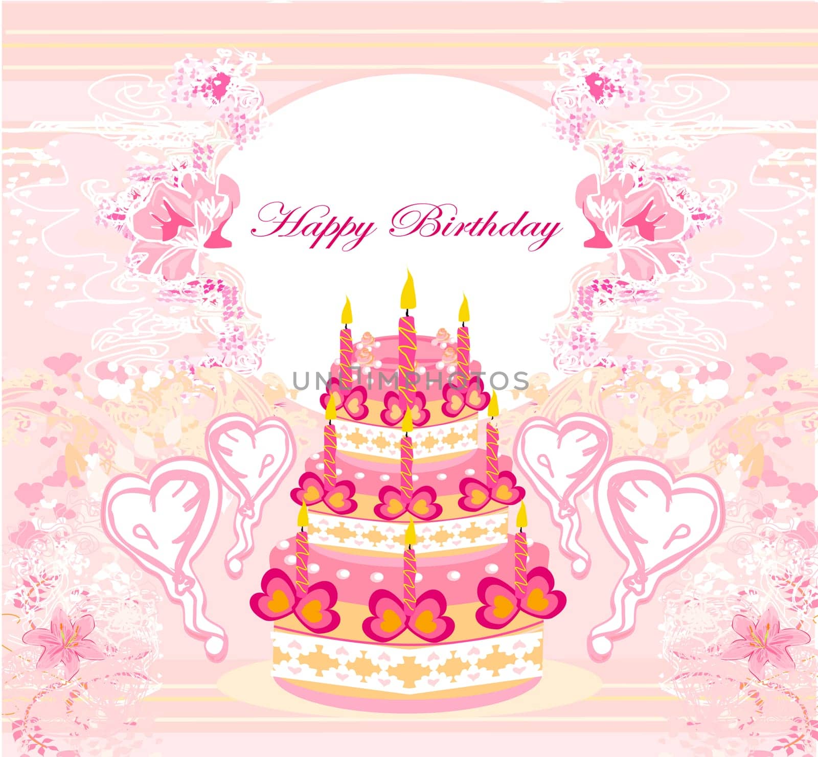 Happy Birthday Card with birthday cake