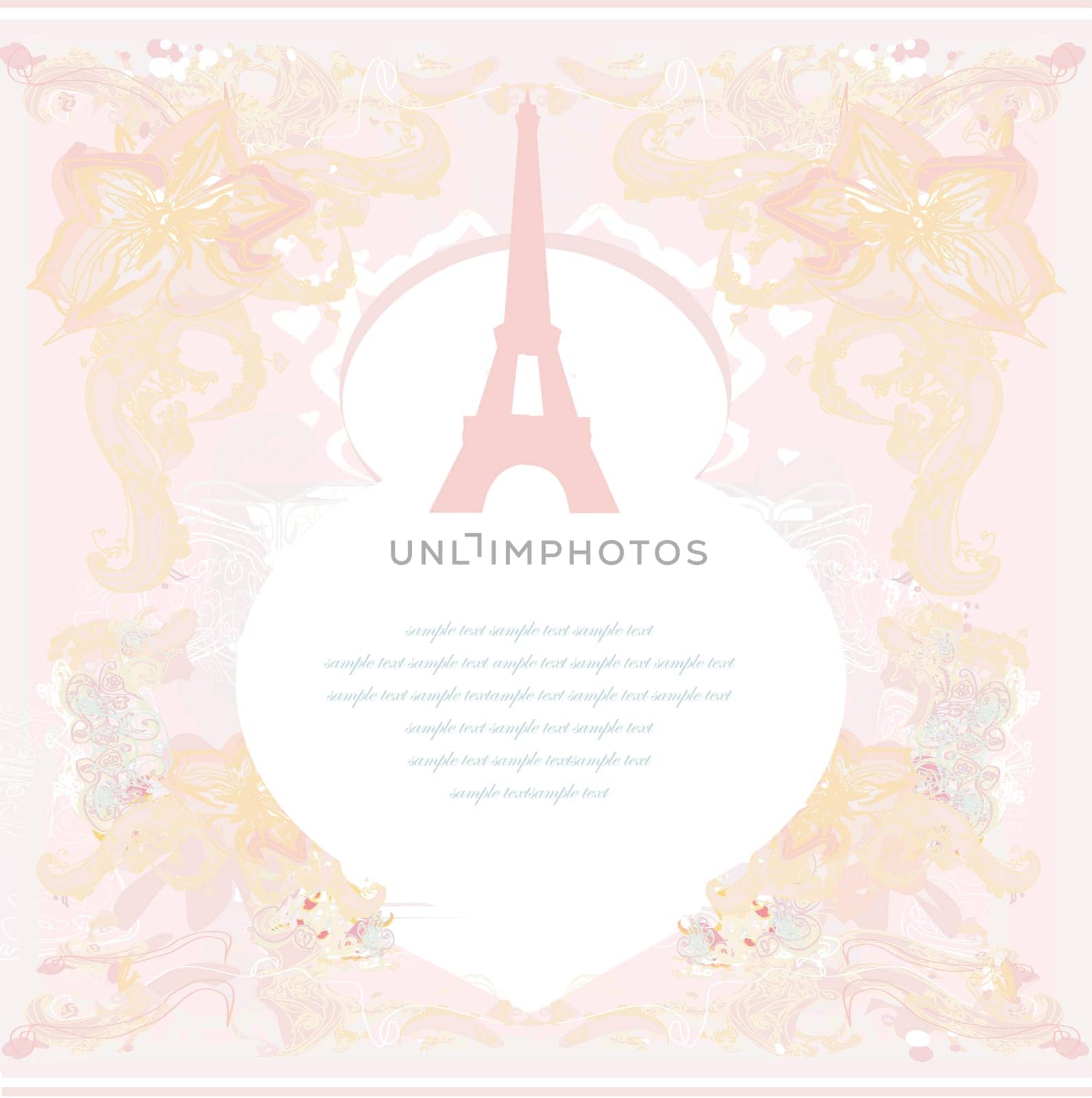 Eiffel tower artistic background. Vector illustration.
