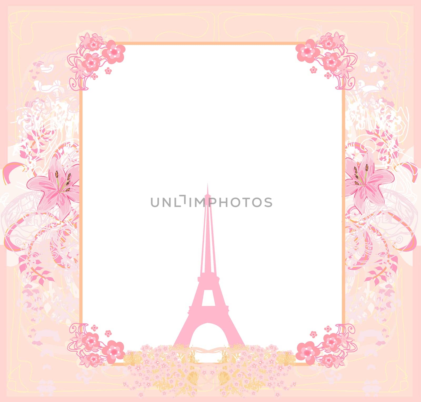 Eiffel tower artistic background. Vector illustration.