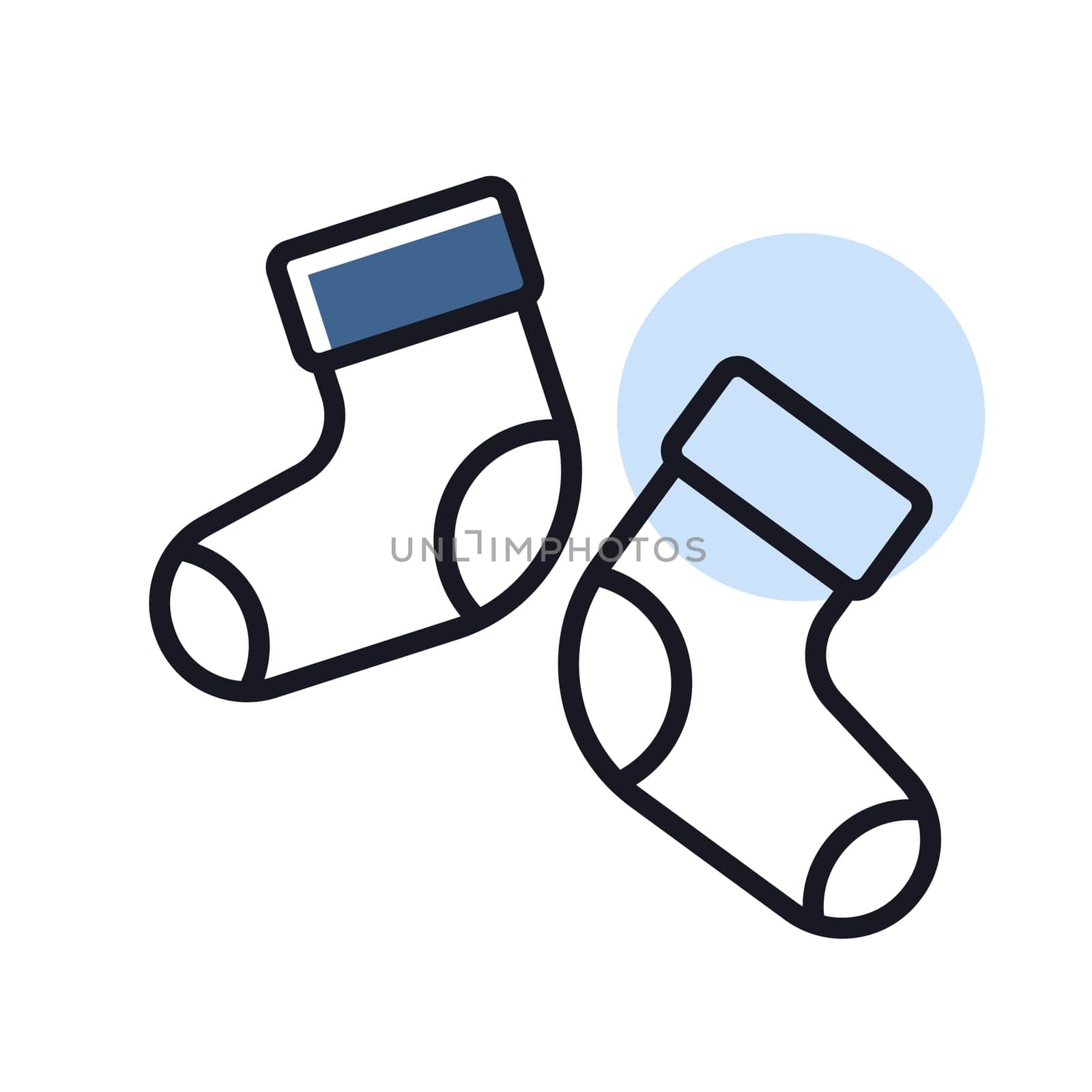 Baby socks bootees isolated vector icon. Graph symbol for children and newborn babies web site and apps design, logo, app, UI
